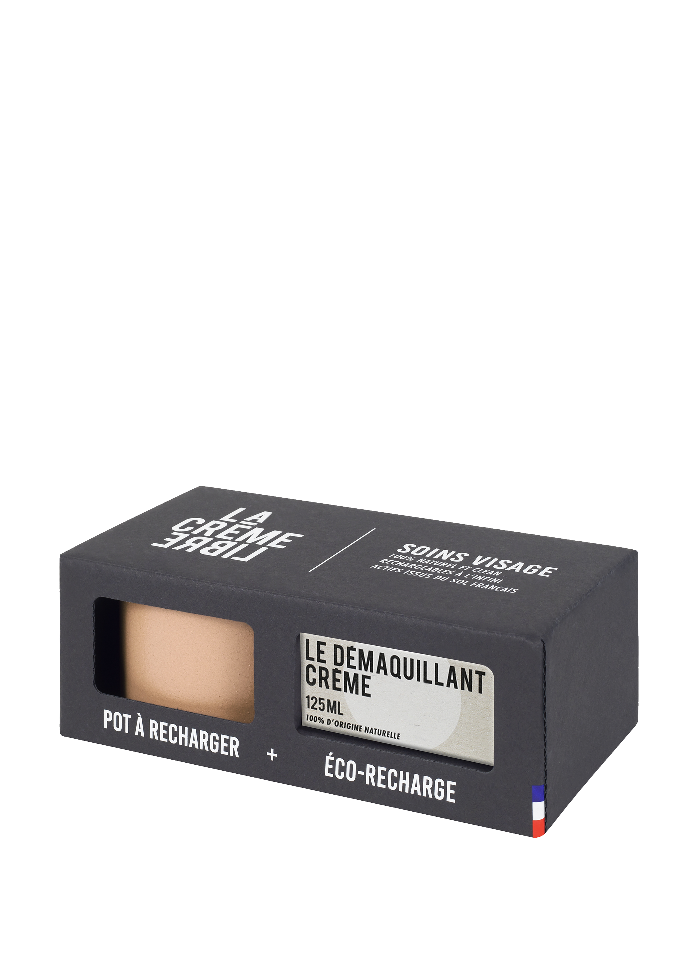 LA CREME LIBRE Démaquillant crème visage - Avec son pot béton rechargeable - Beige rosé No color
