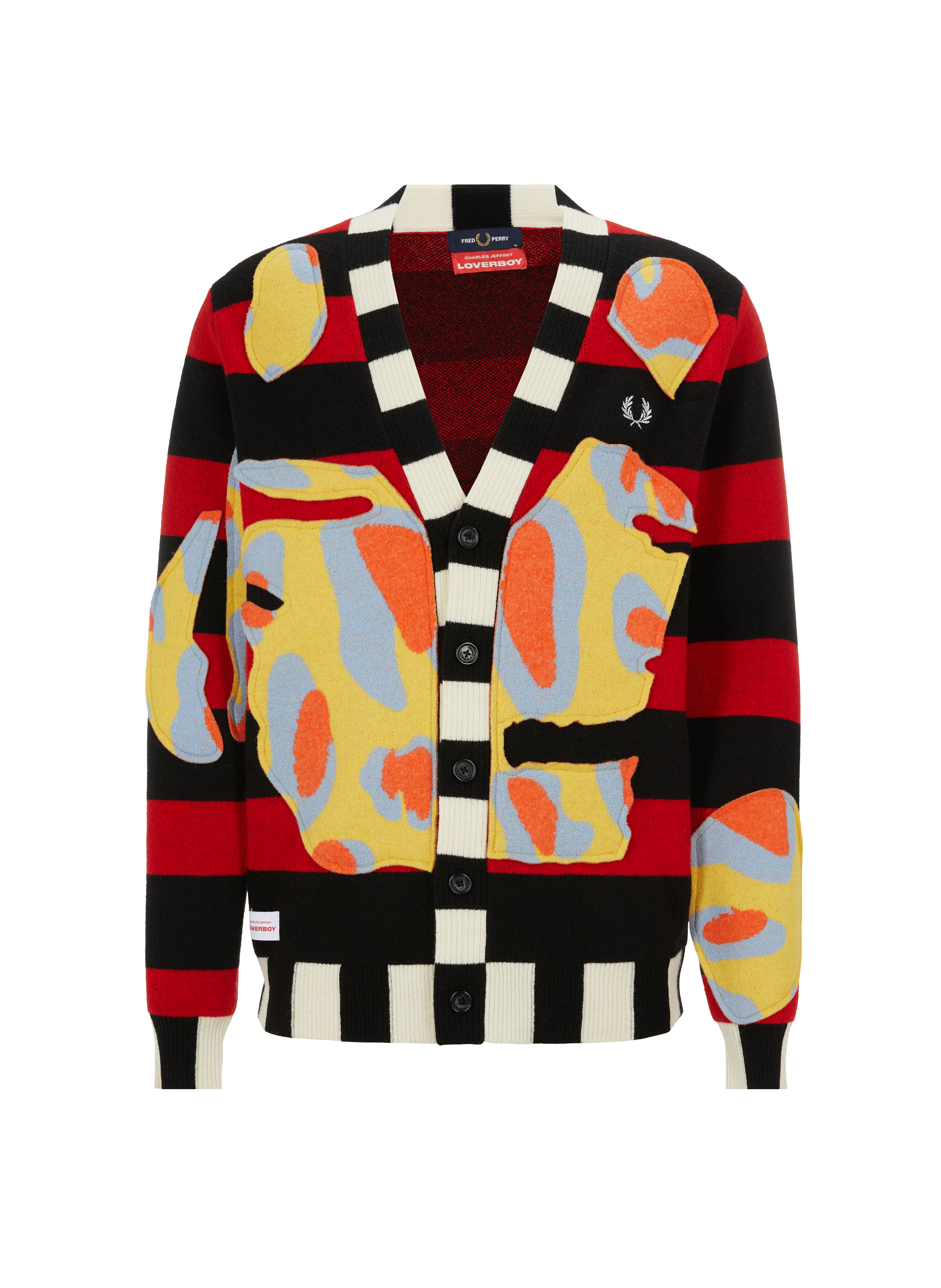 Cardigan à rayures en intarsia