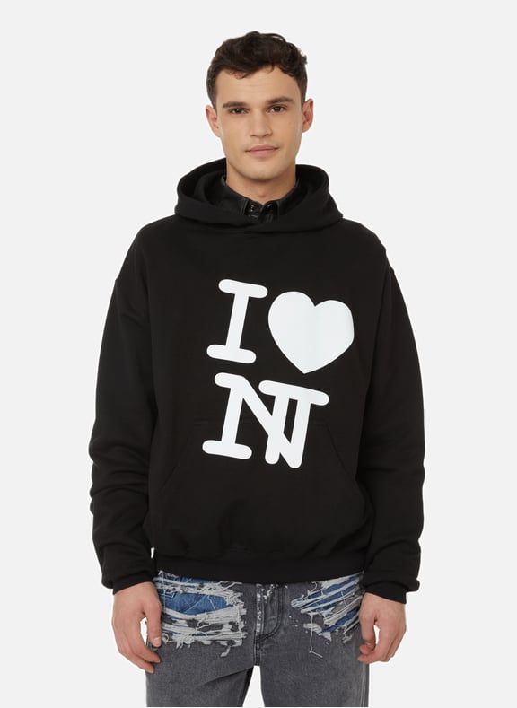 Hoodie I Love NT V1 en coton Noir by GUNTHER GUNTHER Hoodie I Love NT V1 en coton Noir