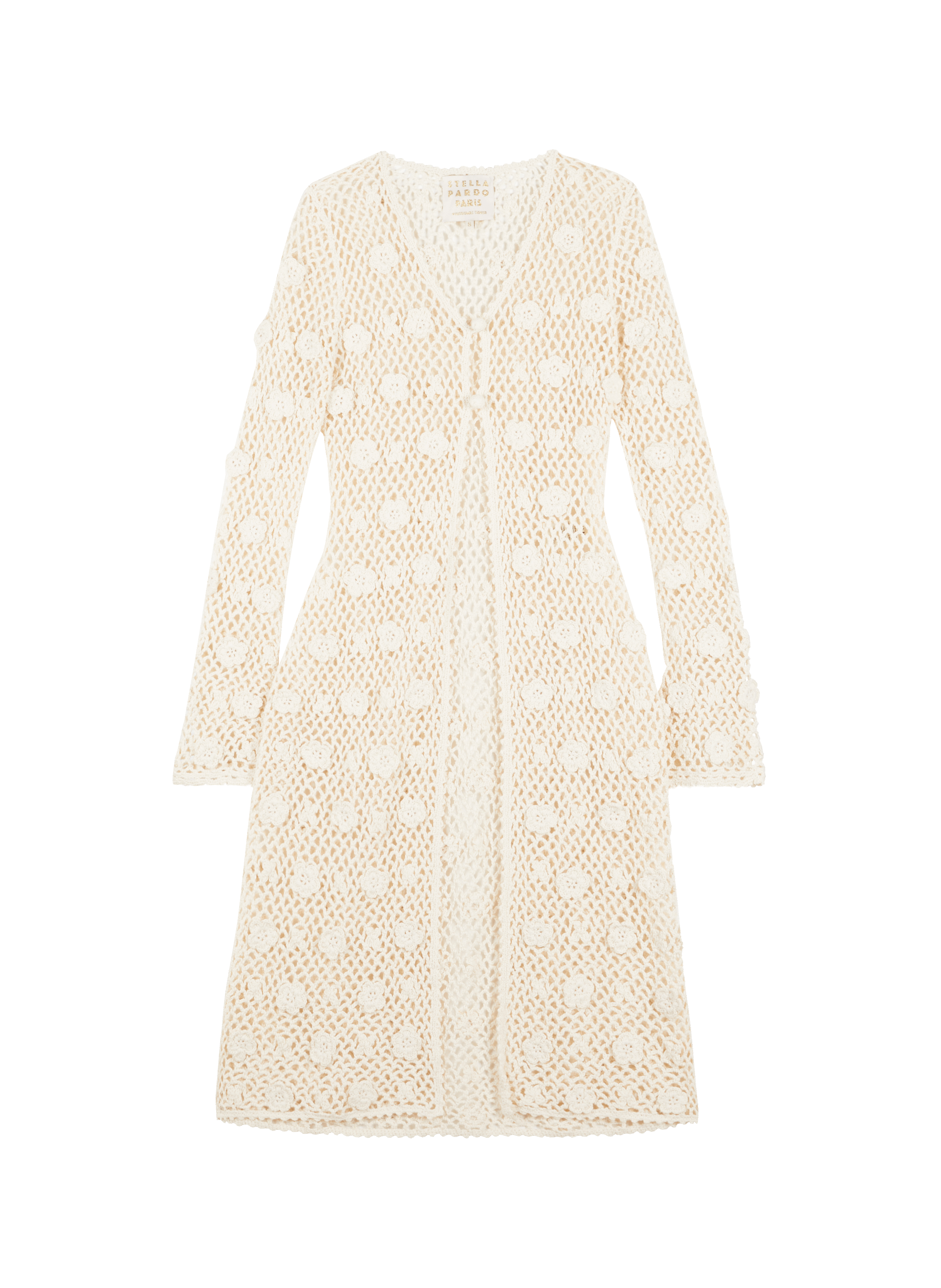 Cardigan long en crochet