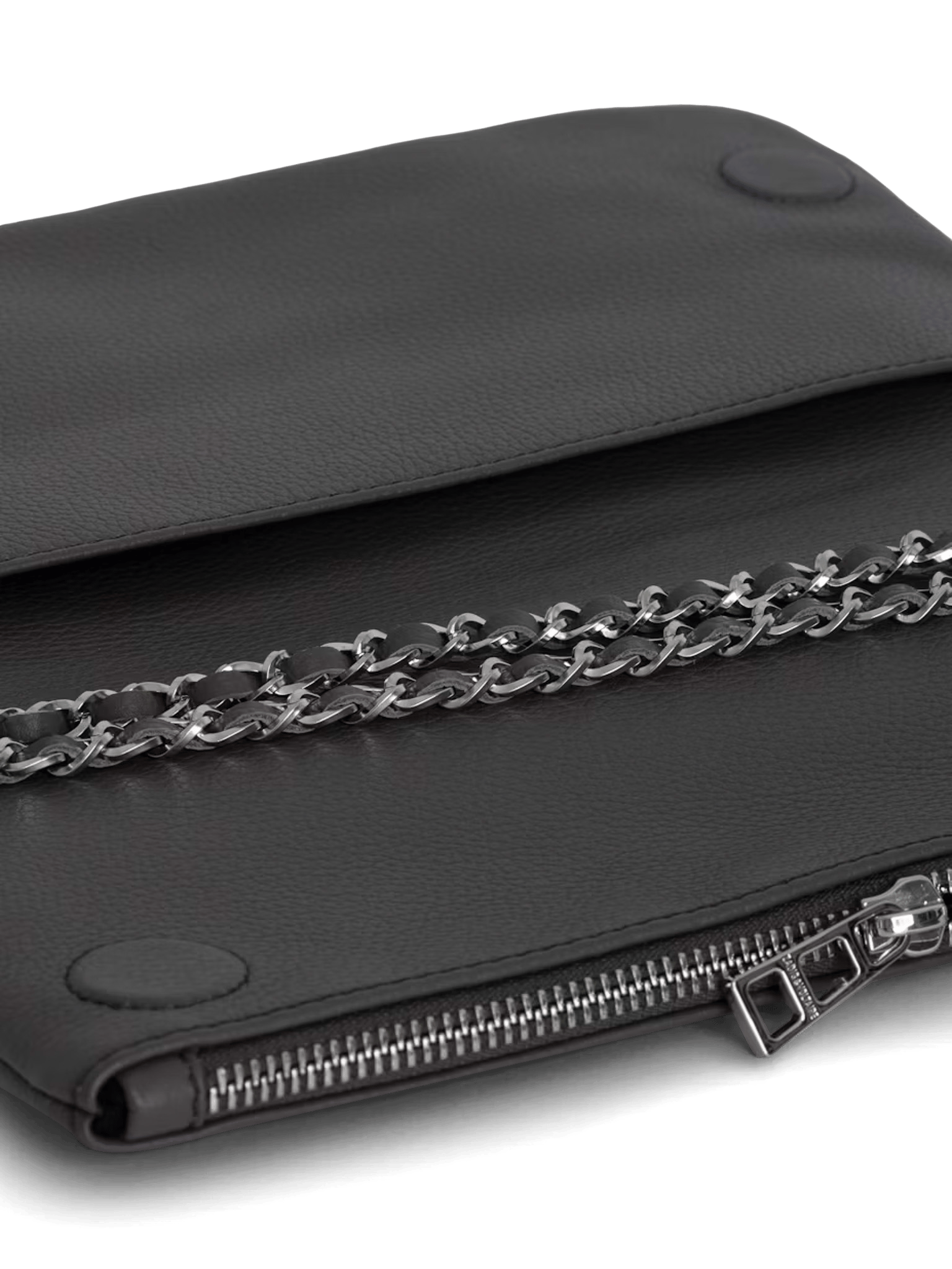 Pochette en cuir rock ZADIG&VOLTAIRE Gris