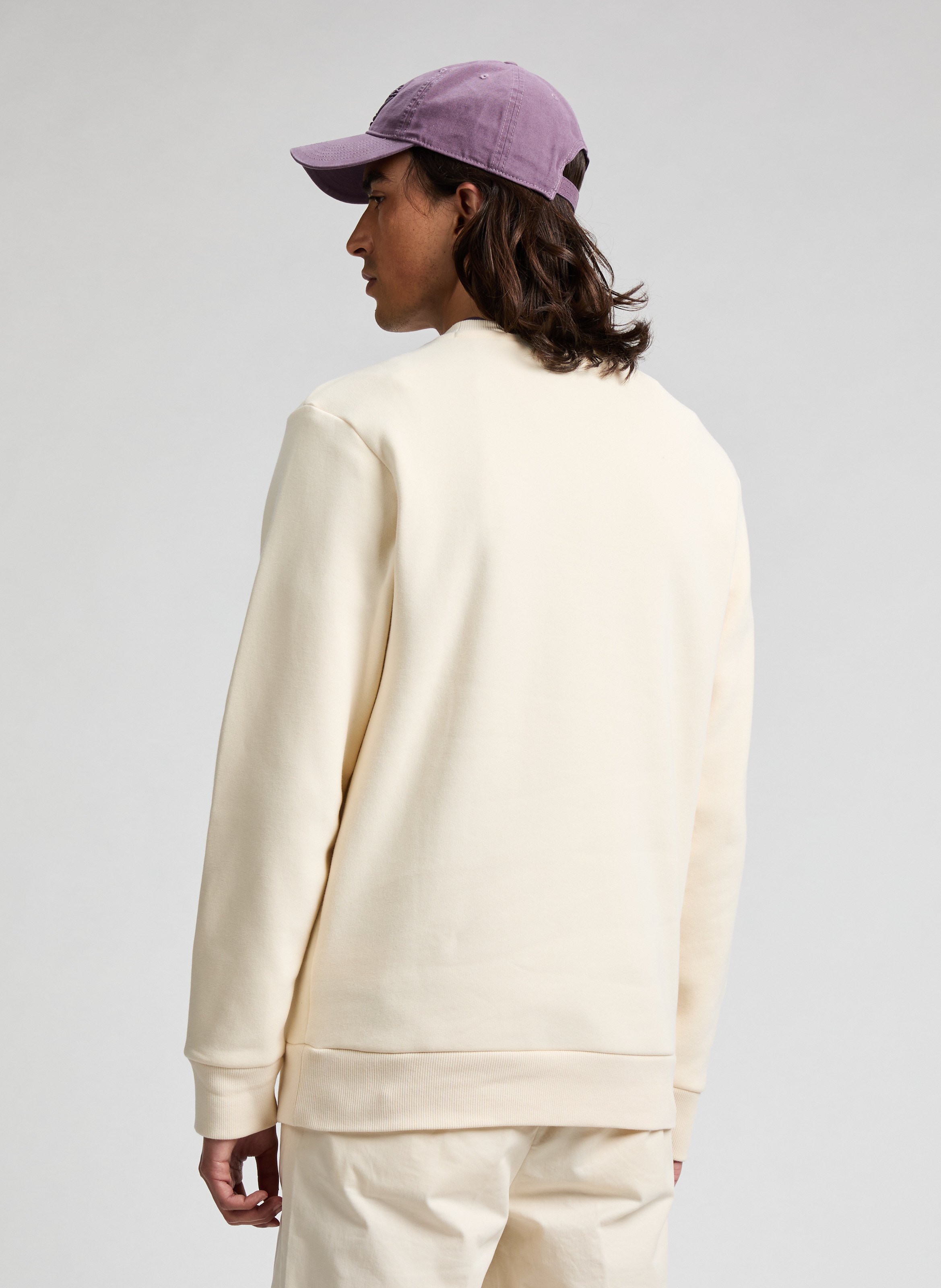 Sweat droit brodé en coton TIMBERLAND Blanc