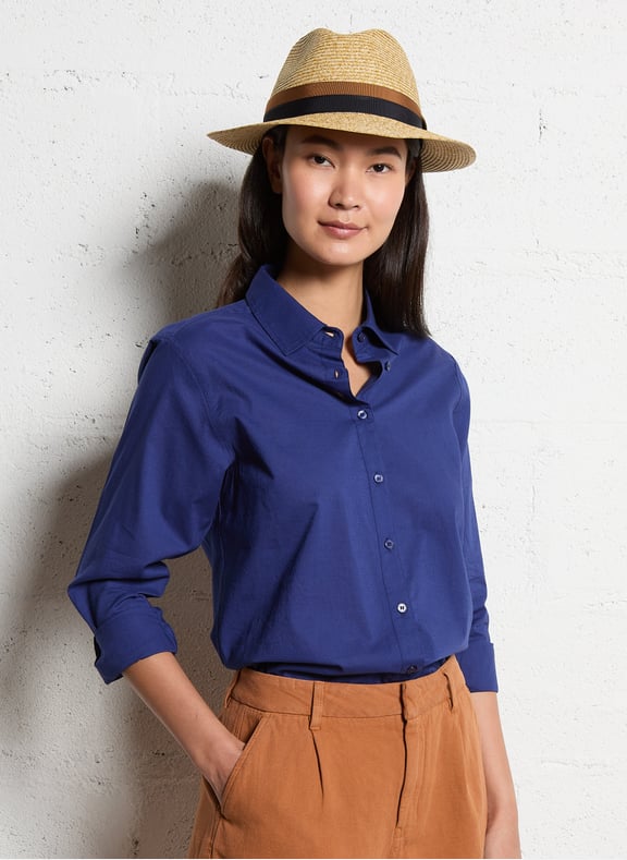 Chemise droite unie à manches longues pinky Bleu by MAISON 123 MAISON 123 Chemise droite unie à manches longues pinky Bleu
