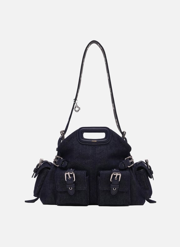 Sac bandoulière à poches en denim Bleu by MAJE MAJE Sac bandoulière à poches en denim Bleu