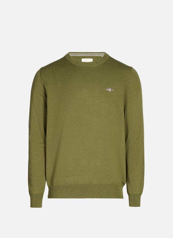 Cotton round neck Sweatshirt Green by GANT GANT Cotton round neck Sweatshirt Green