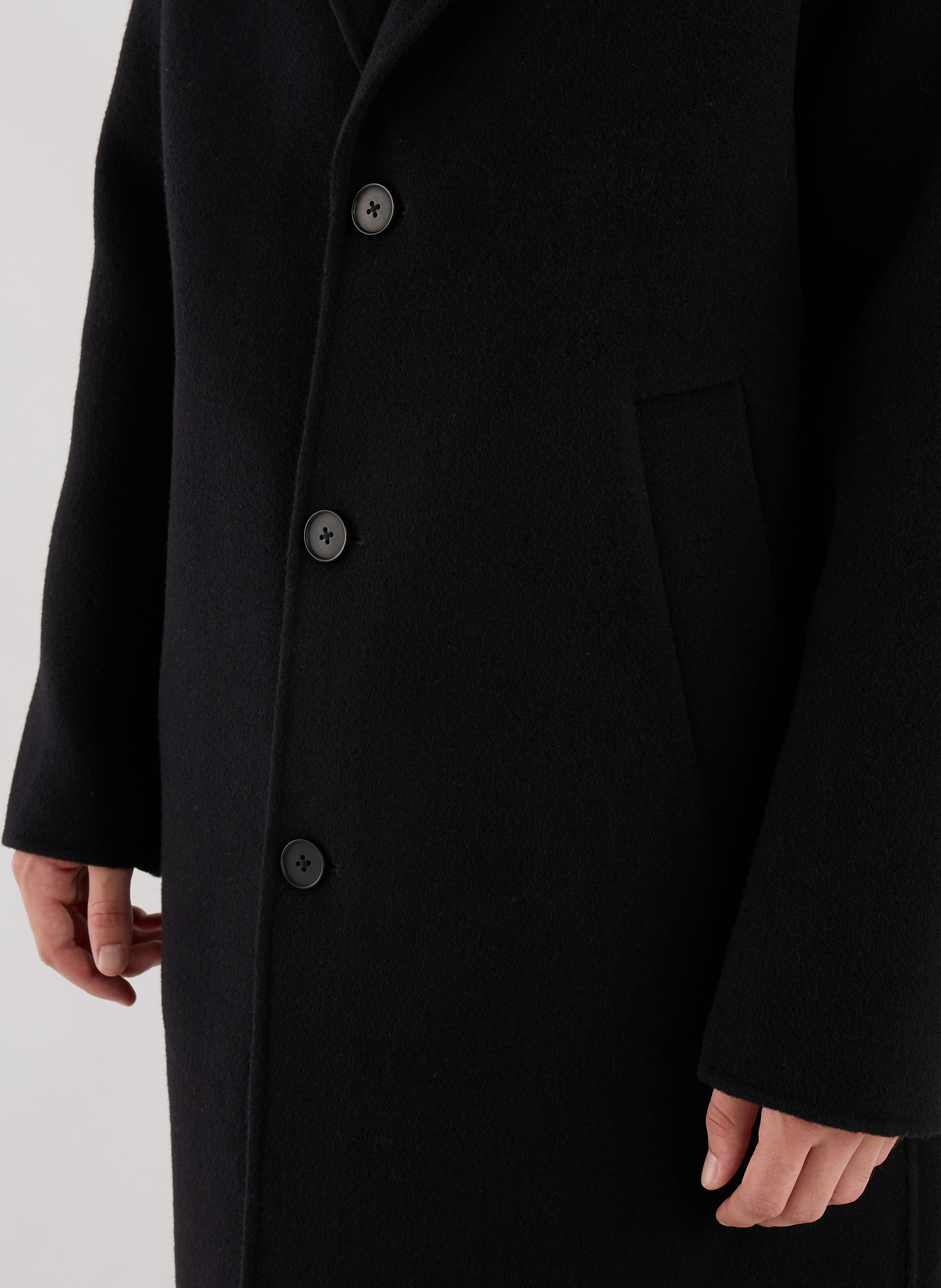 Straight wool coat SAISON 1865 Black