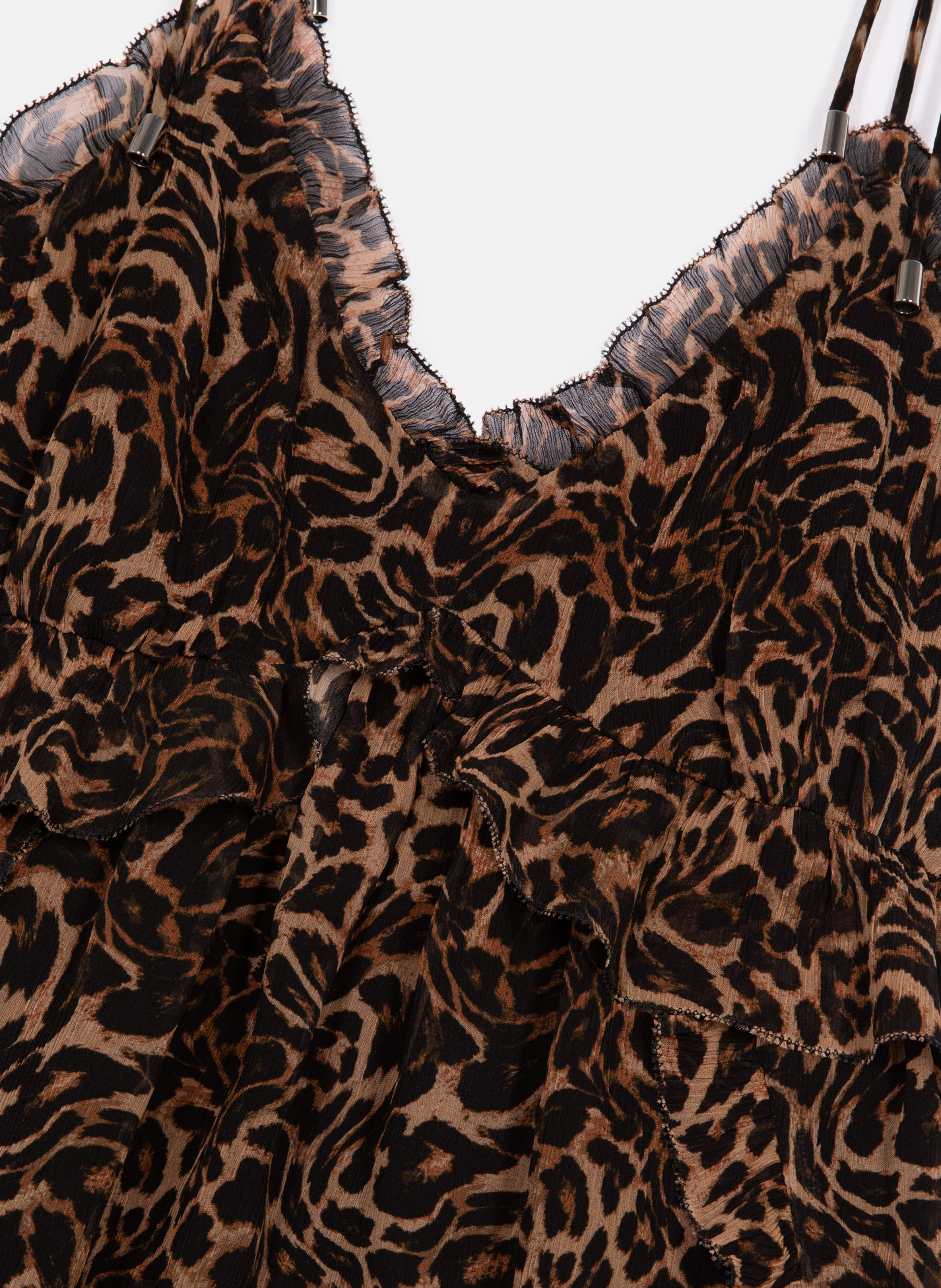 Top avec volants imprimé THE KOOPLES Marron