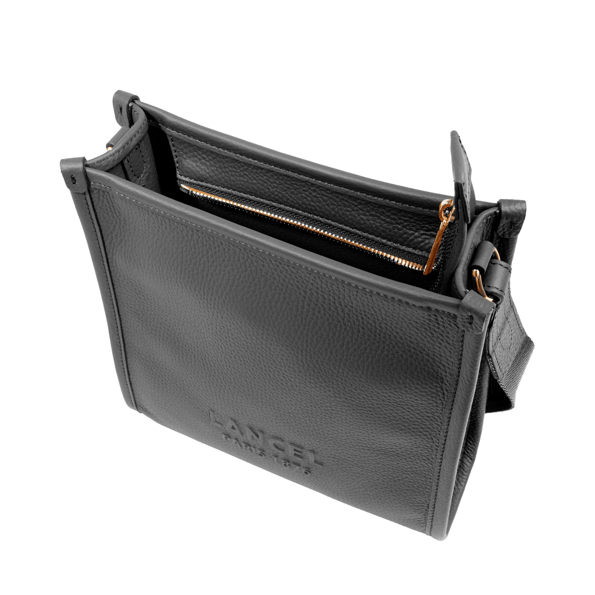 Sac porté croisé zippé s jour de lancel en cuir LANCEL Noir