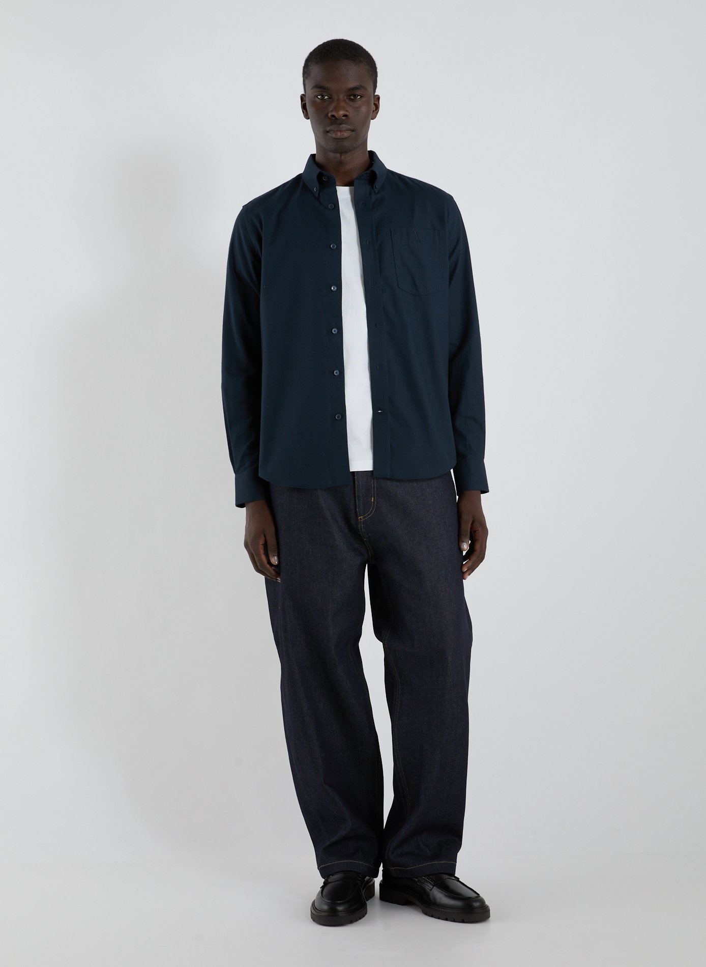 Chemise col américain en coton AIGLE Bleu