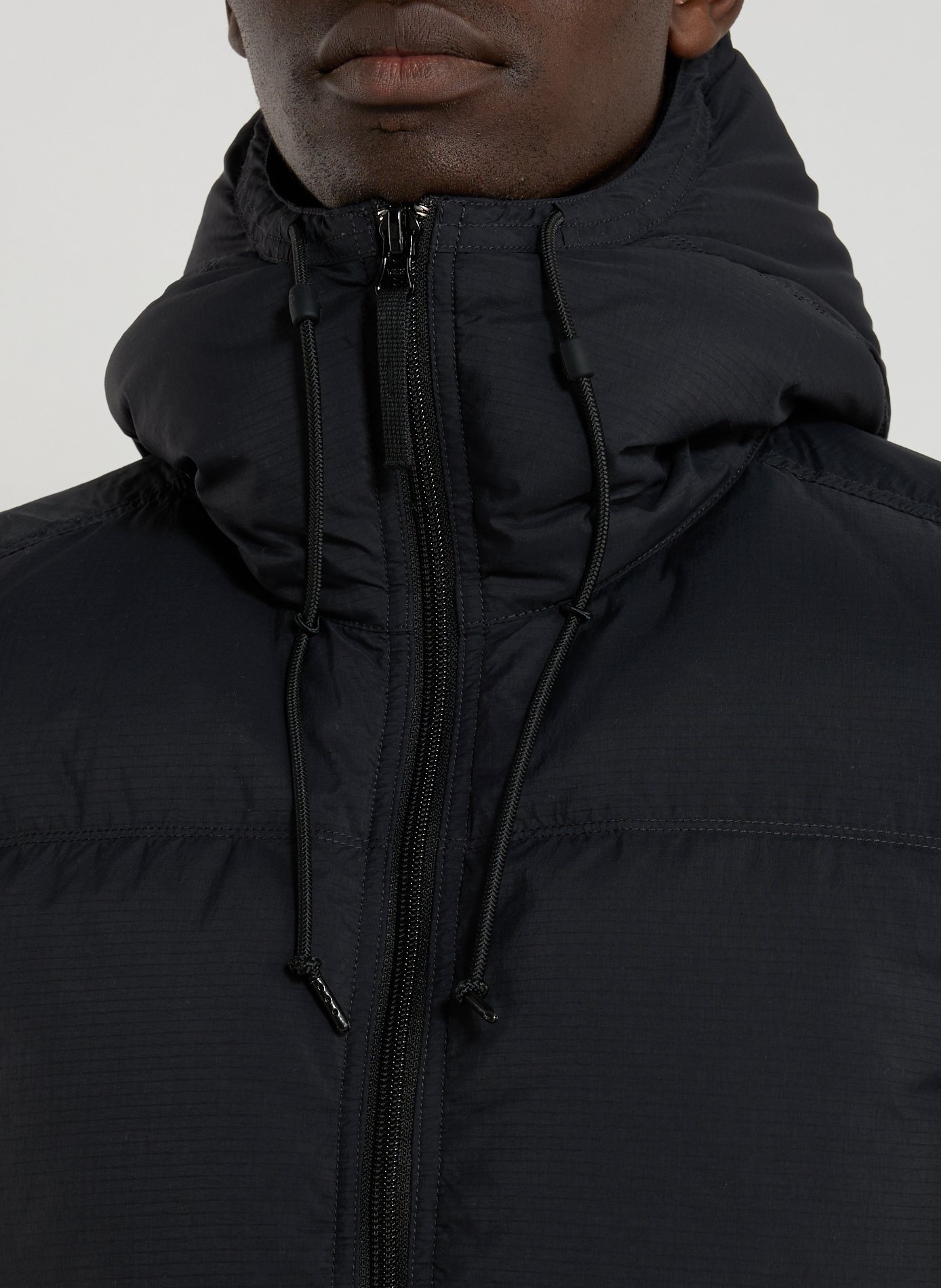 Hooded down jacket STONE ISLAND Black