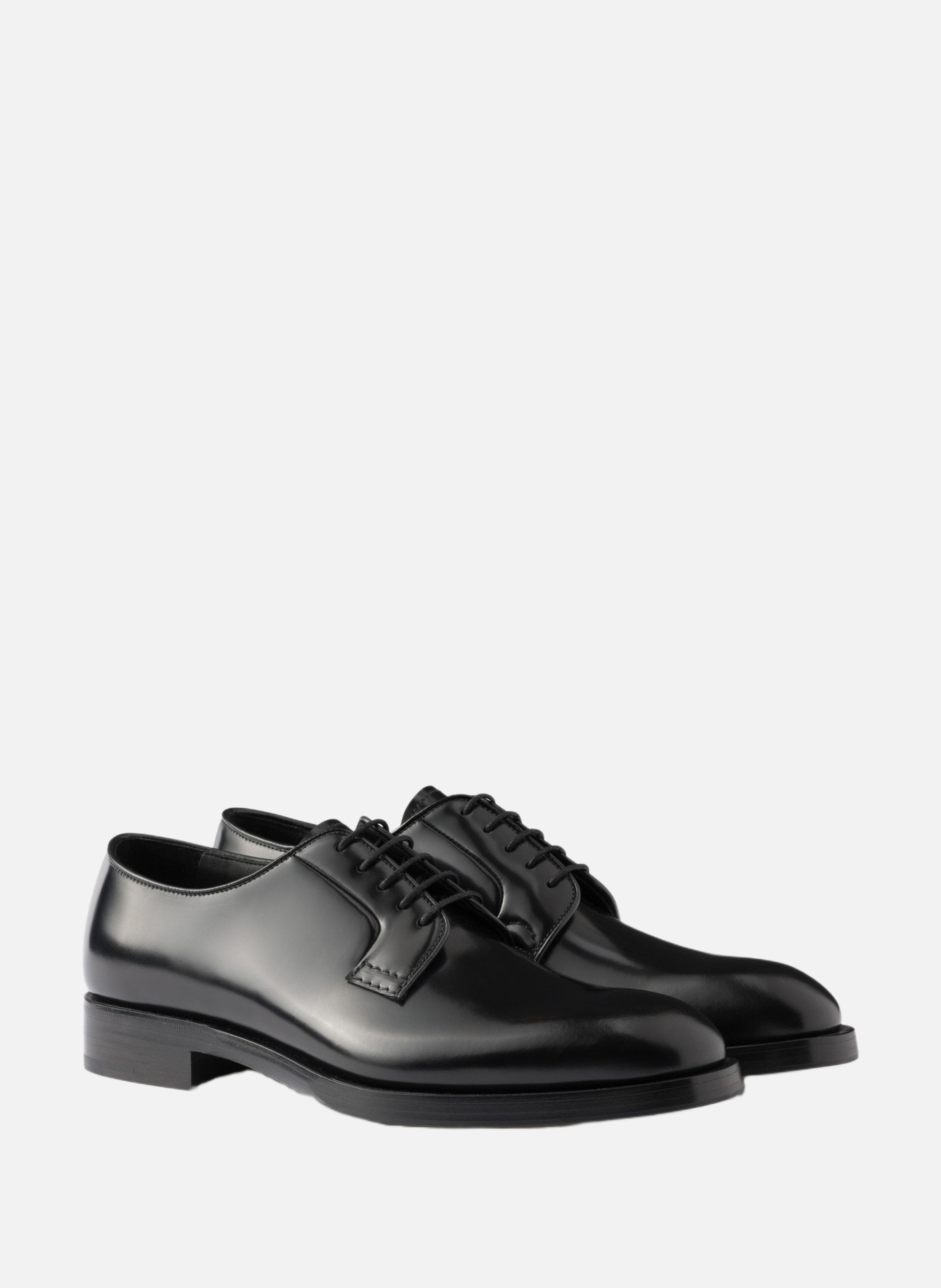 Chaussures à lacets en cuir brossé PRADA Noir
