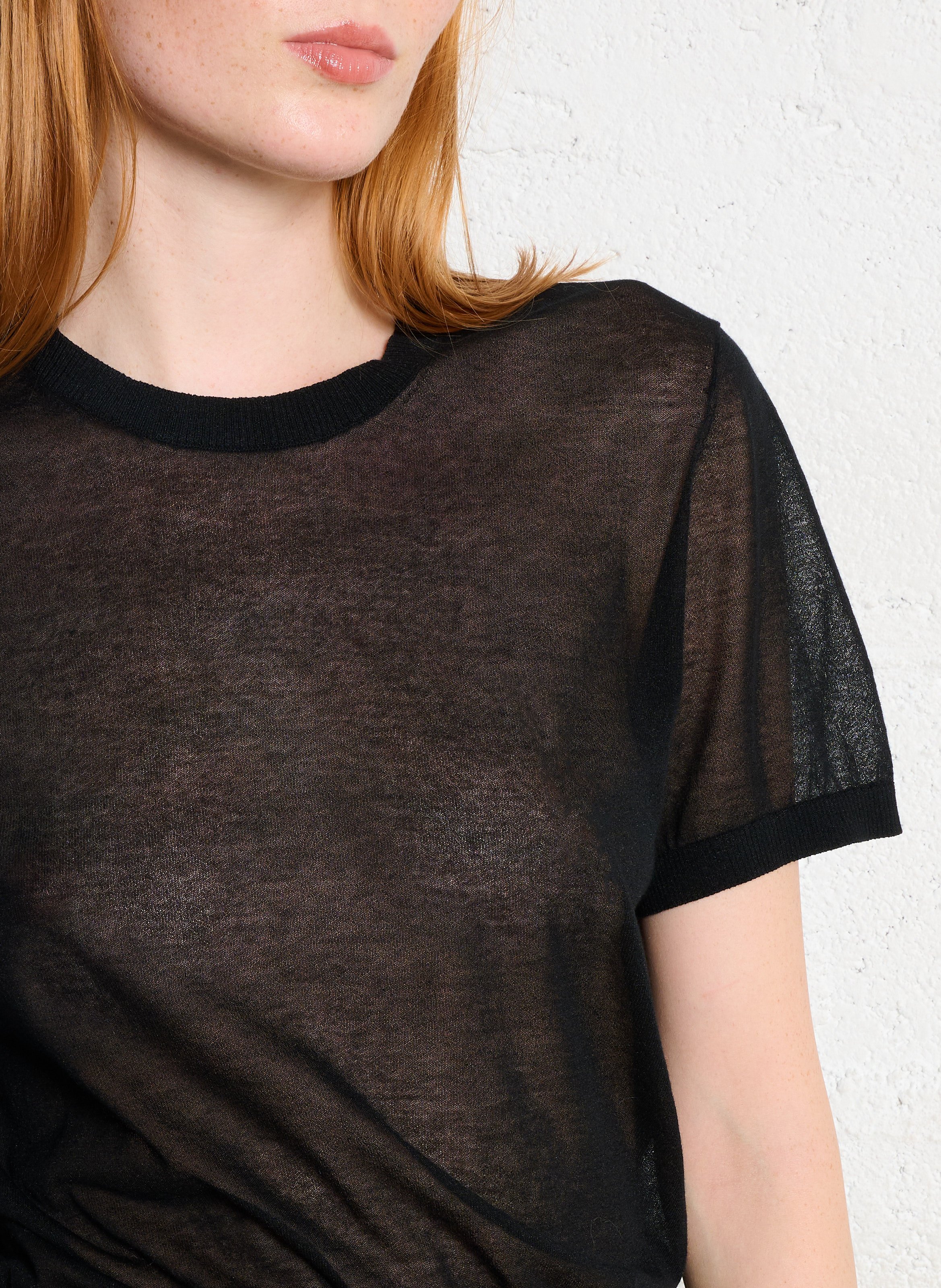 Pull col rond en coton mélangé dua SOEUR Noir