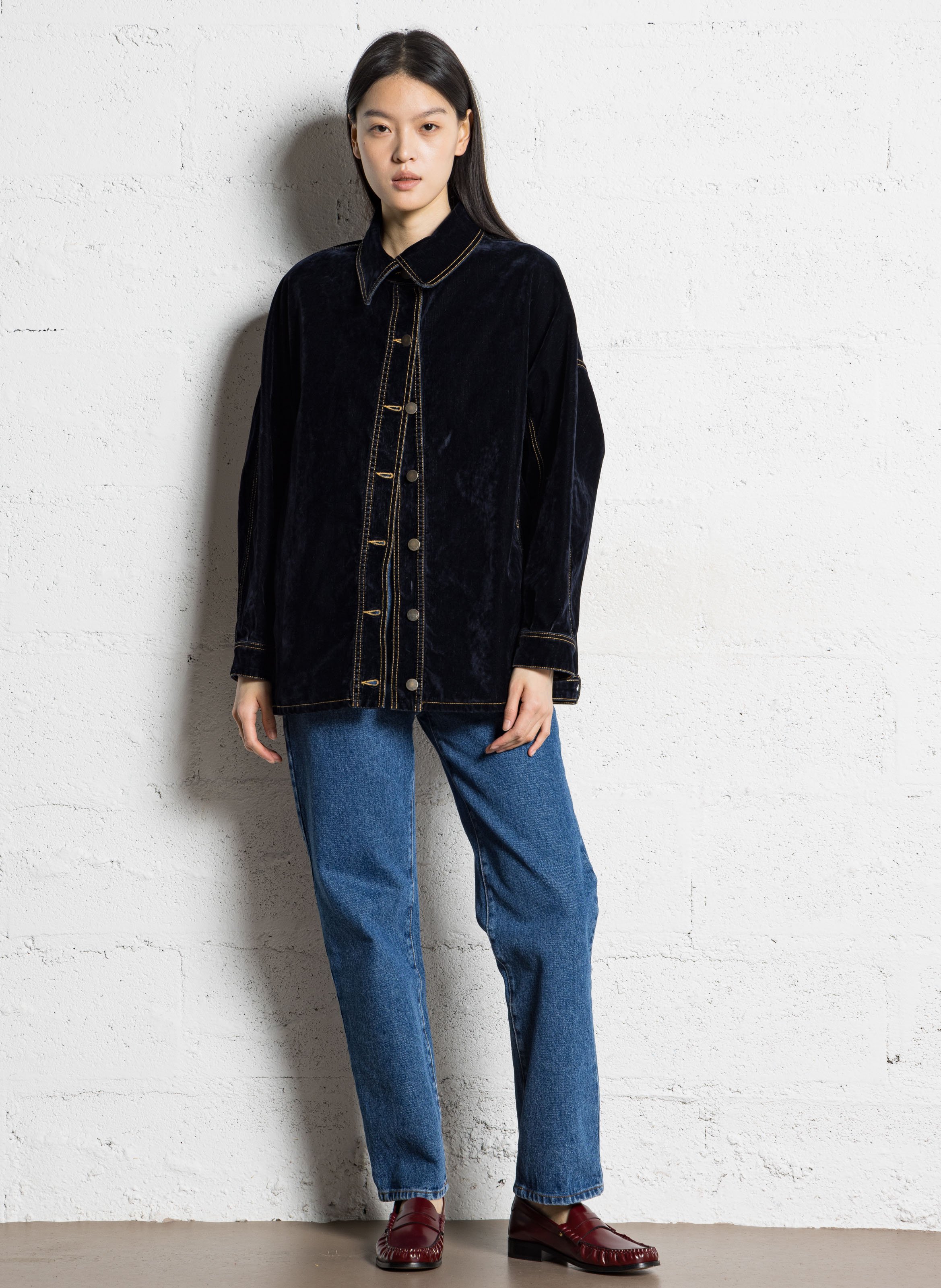 Jean droit en coton barnabe SOEUR Bleu