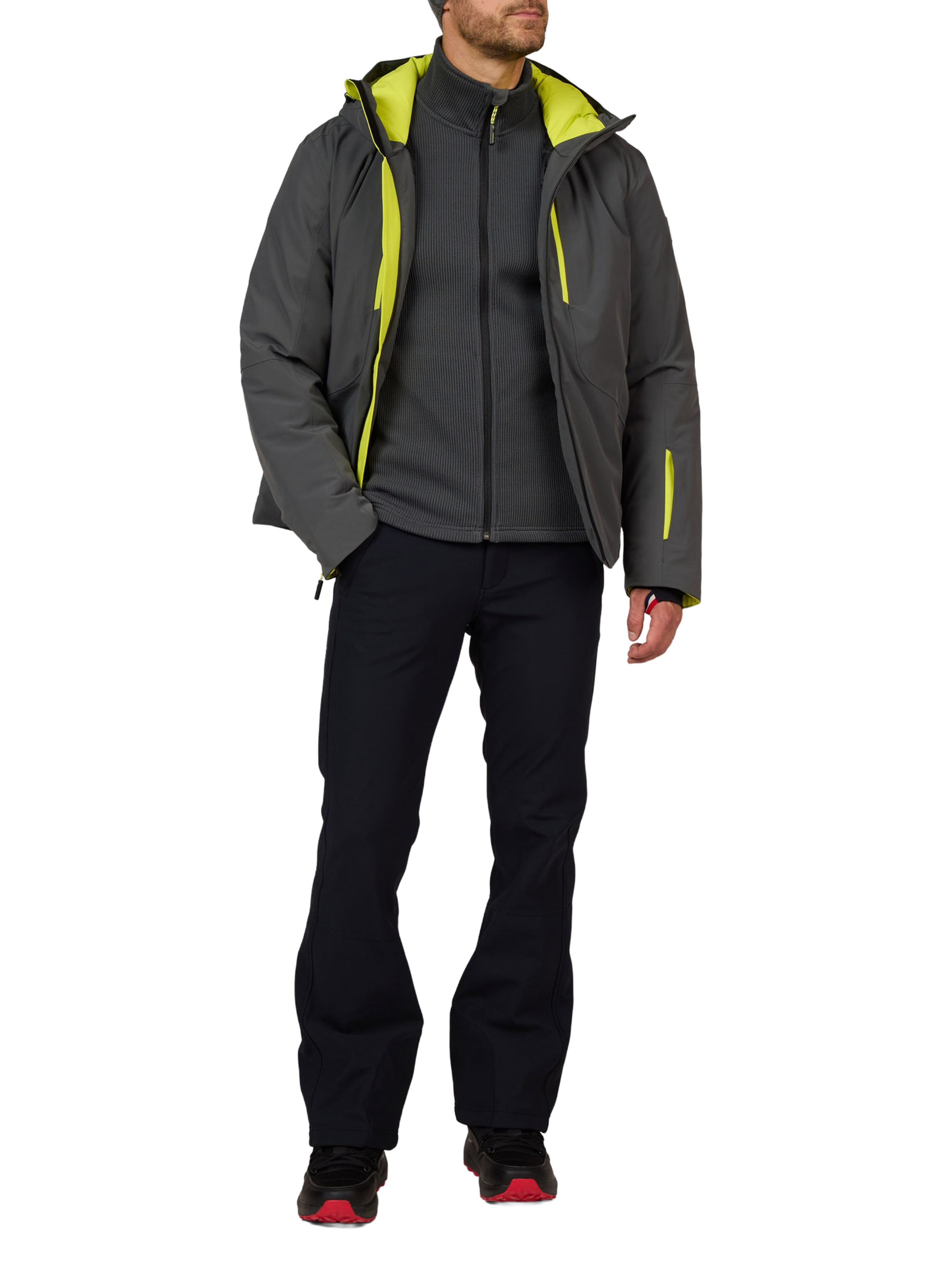 Zip-up sweater with high collar ROSSIGNOL Grey