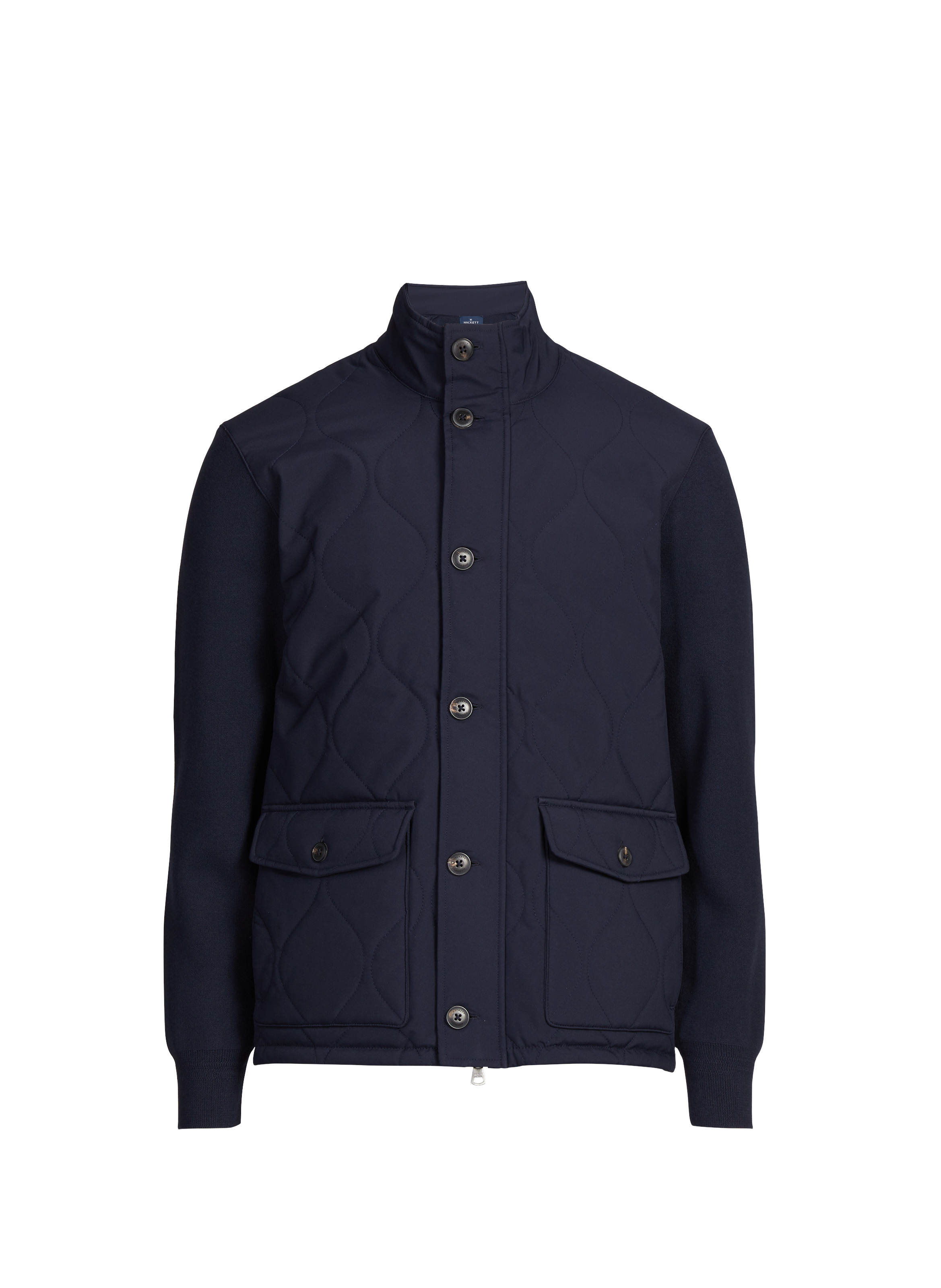 Two-tone merino wool jacket HACKETT Blue