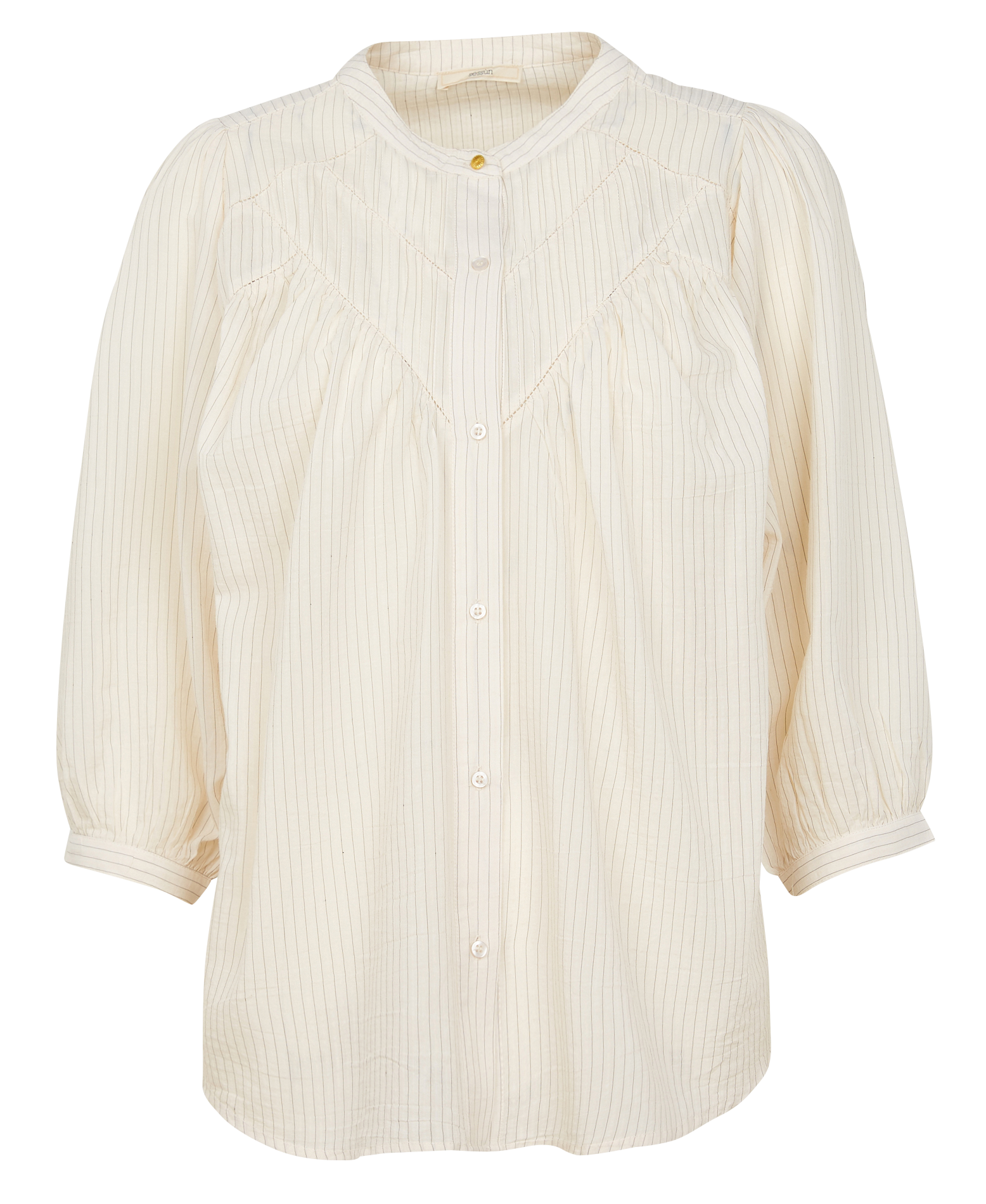 Chemise ample col mao en coton mélangé savi SESSUN Beige