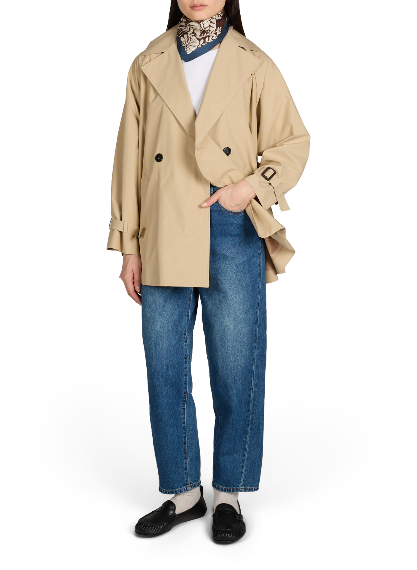 Floral printed silk scarf AU PRINTEMPS PARIS Multicolour