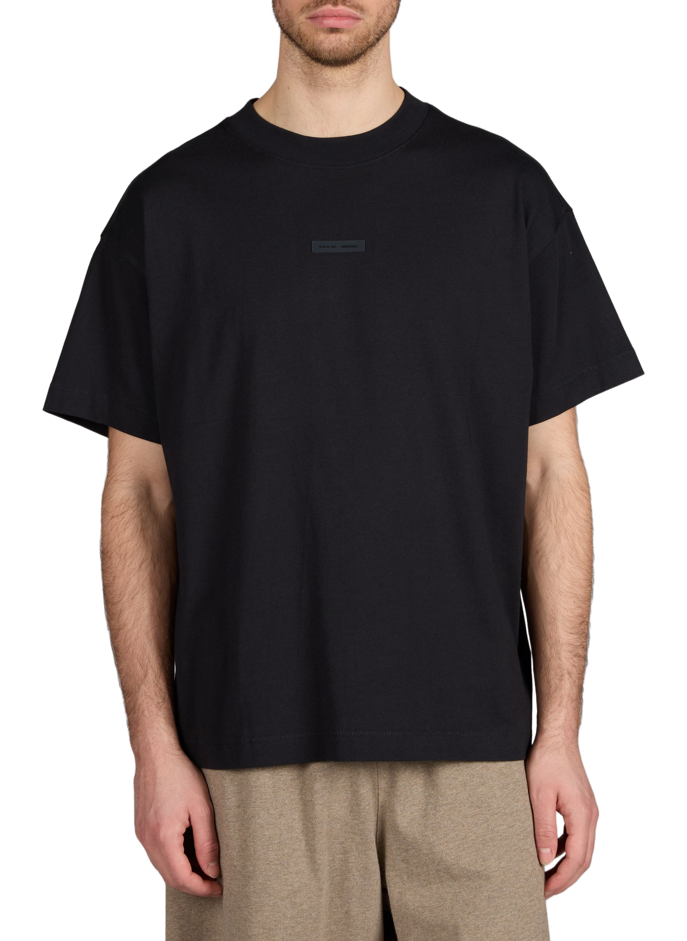 Oversized round neck cotton t-shirt FEAR OF GOD ESSENTIALS Black