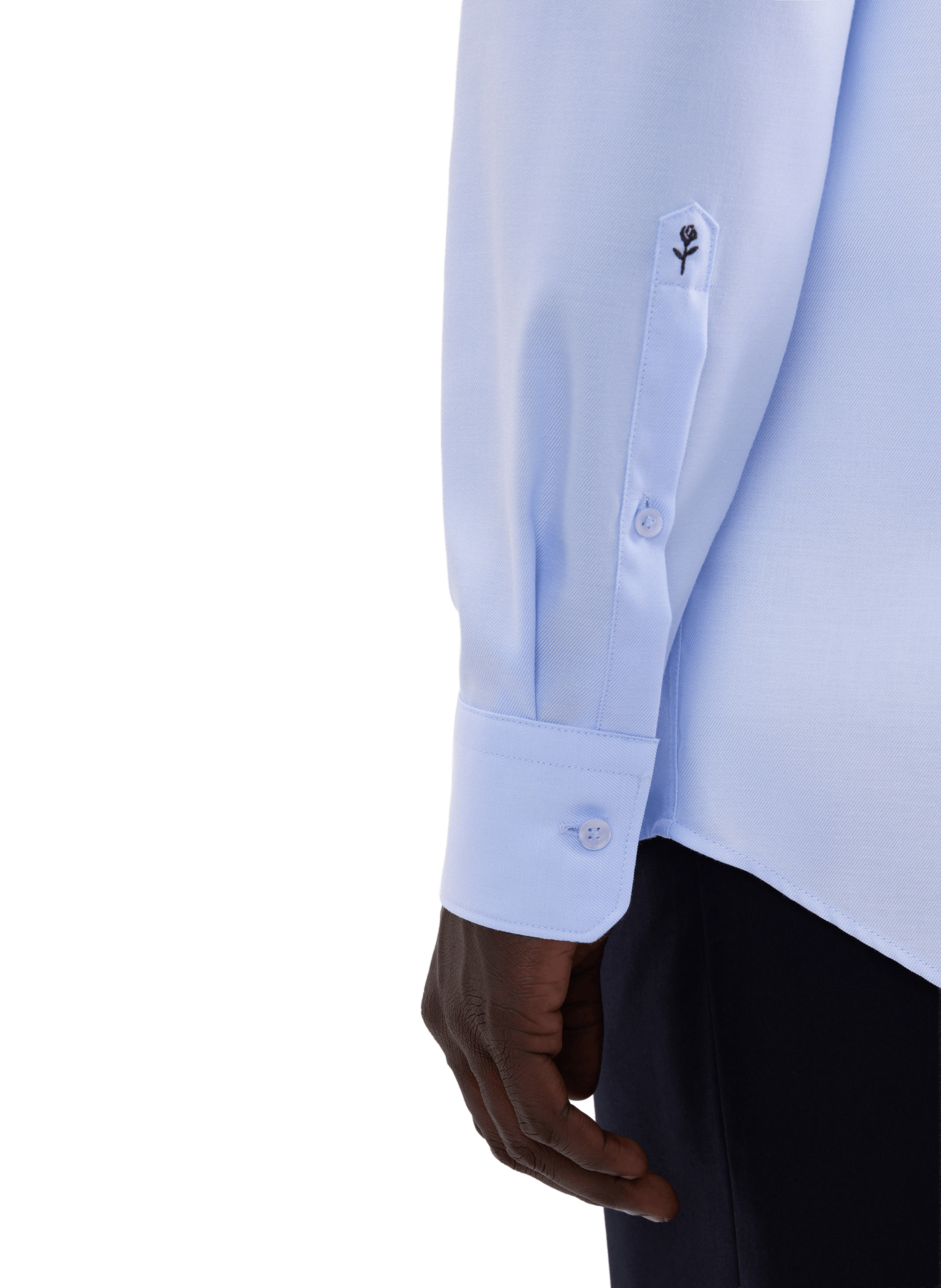 Long-sleeved cotton shirt with pocket SEIDENSTICKER Blue