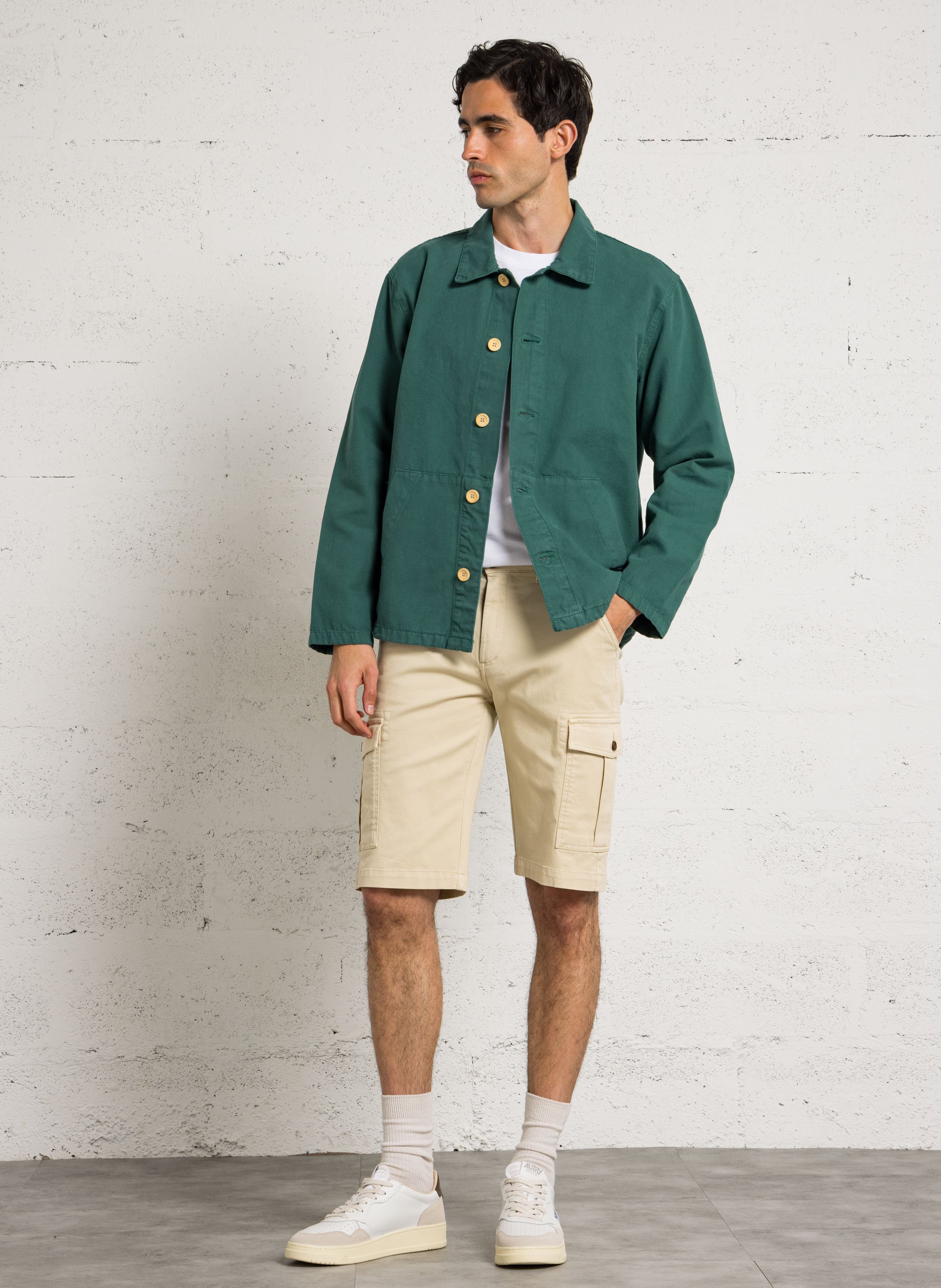 Veste droite  col classique droite en coton ARMOR-LUX Vert