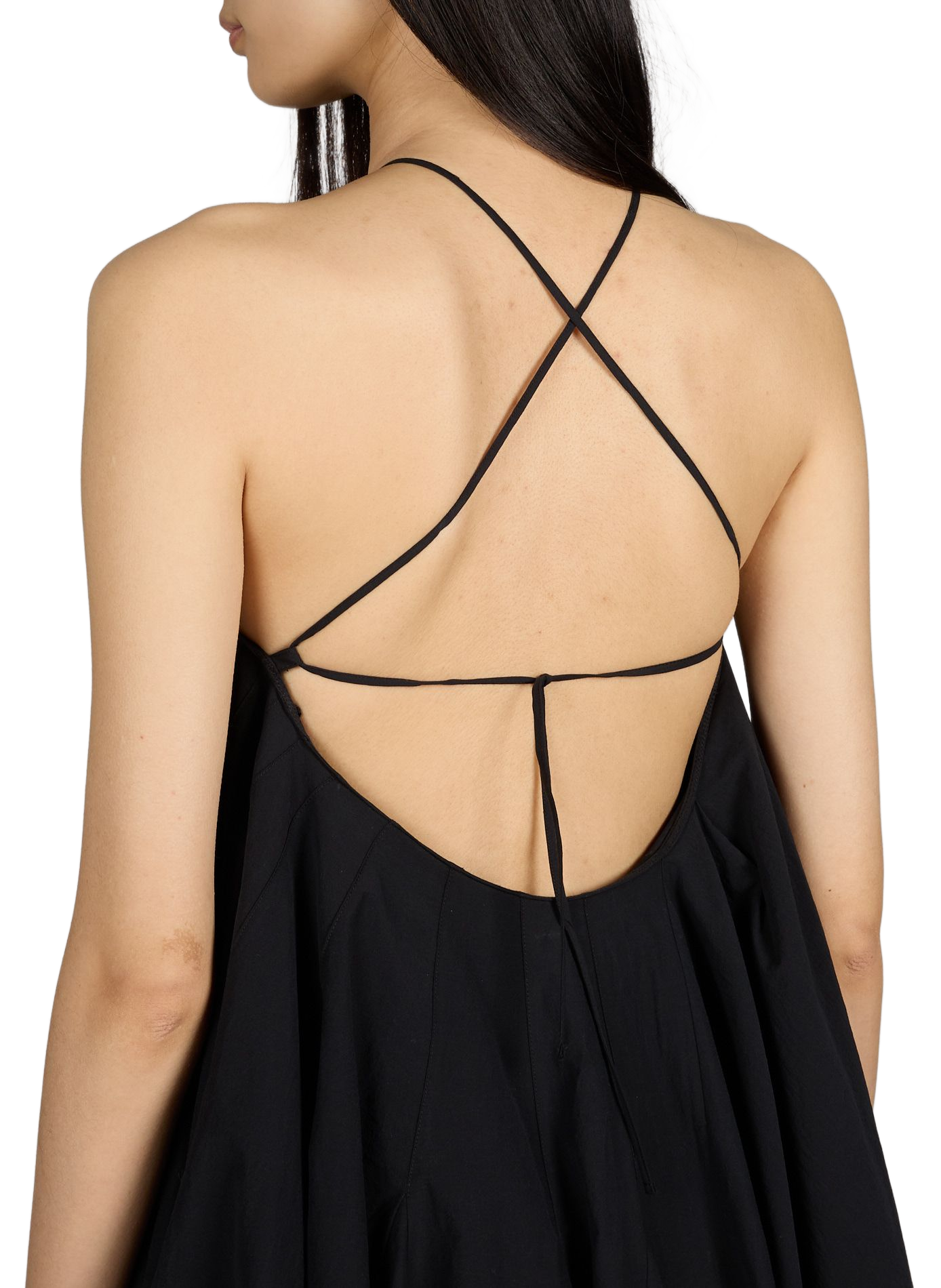 La robe courte Triangle asymétrique en coton JACQUEMUS Noir