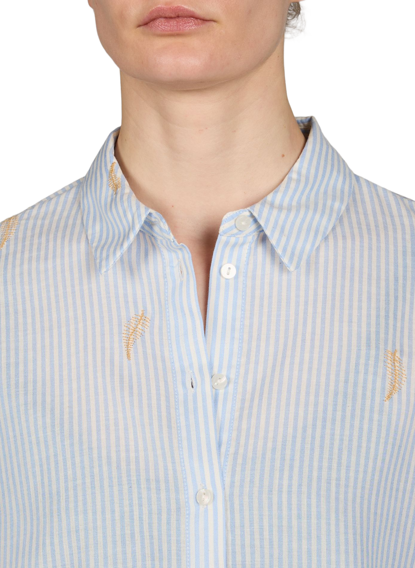Camisa Vimatinda de algodón mezclado VILA Beige