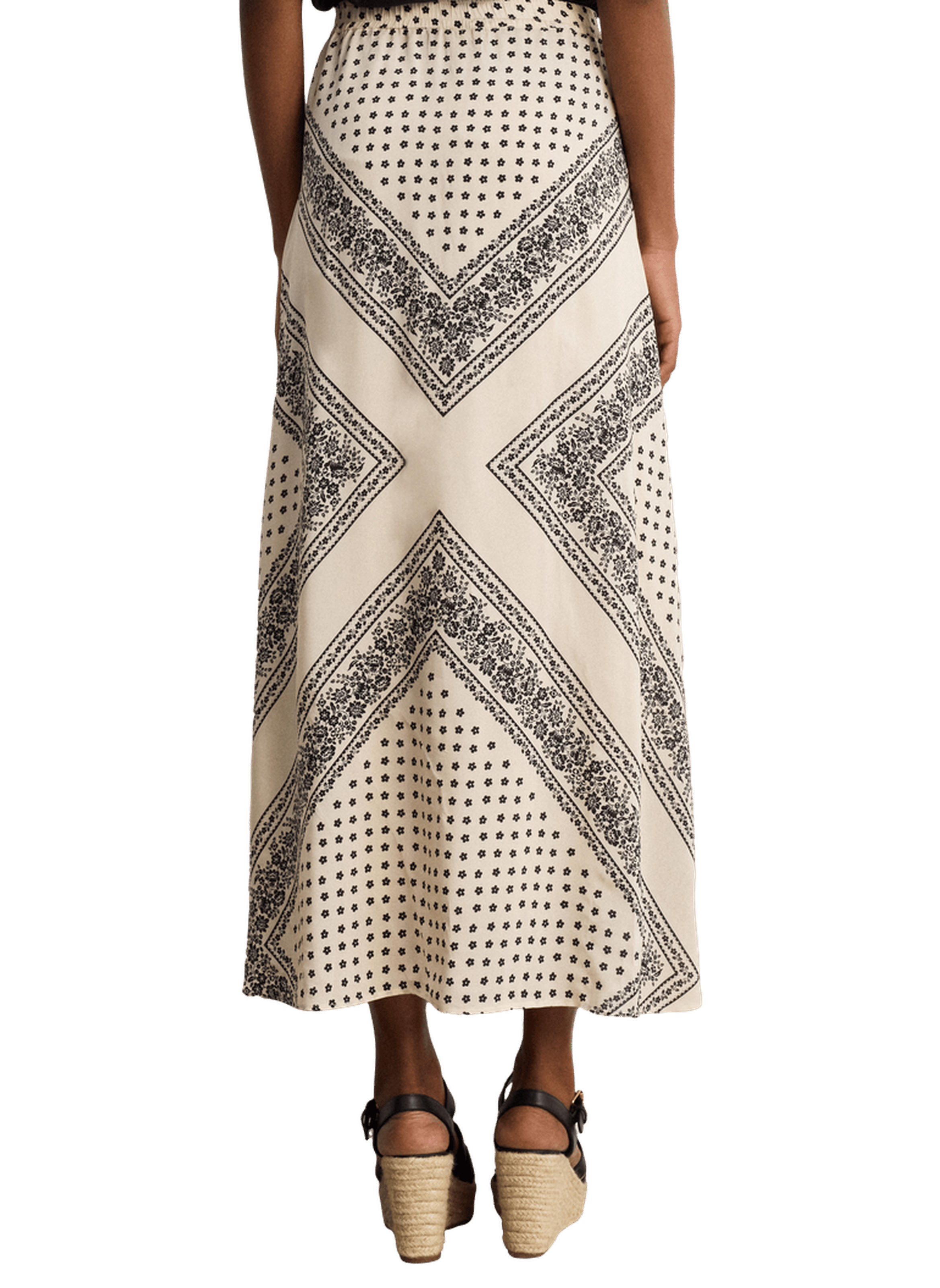 Jupe midi imprimé bicolore - naylia PABLO Beige