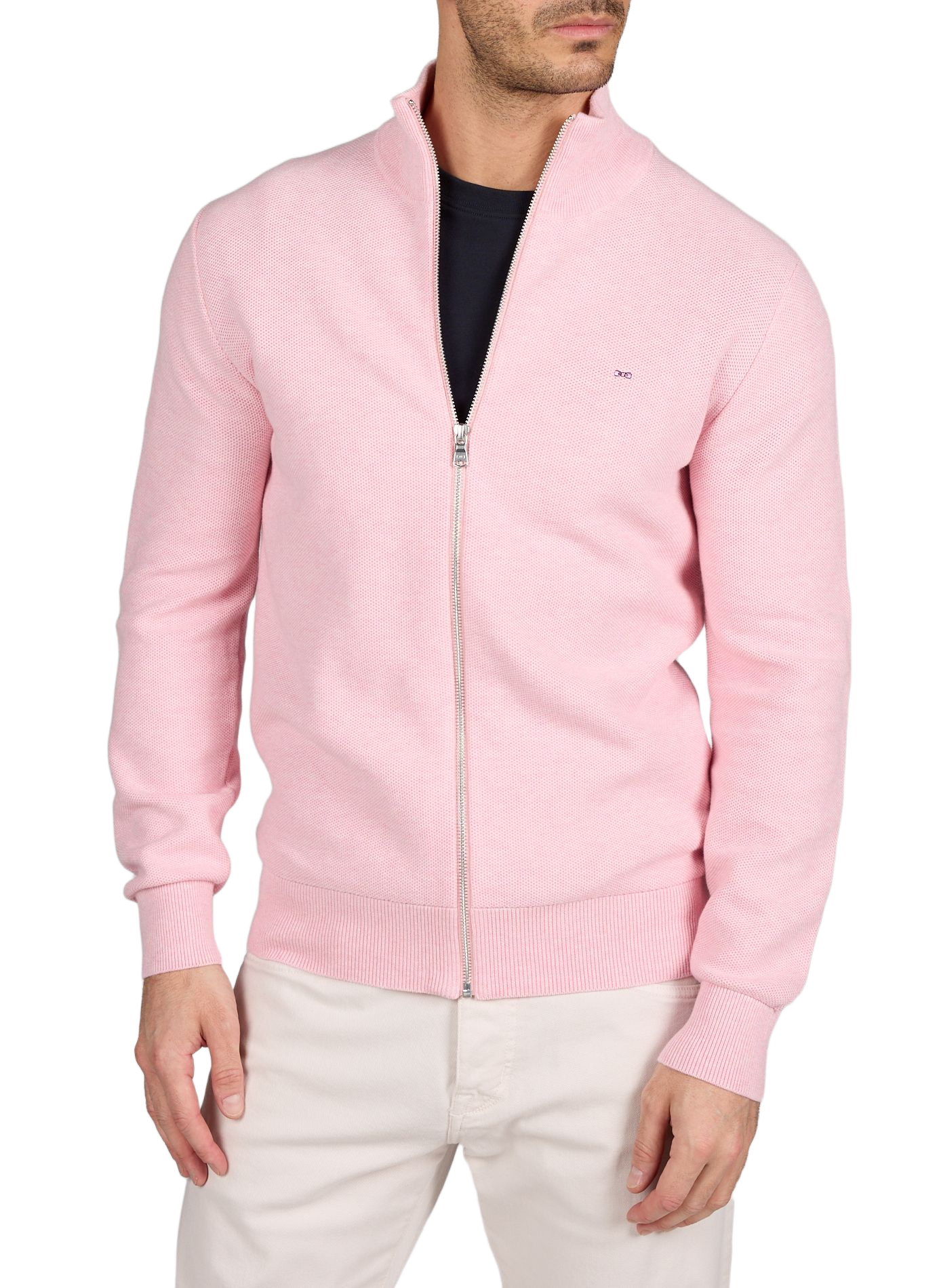 Straight high-neck cotton vest EDEN PARK Blue