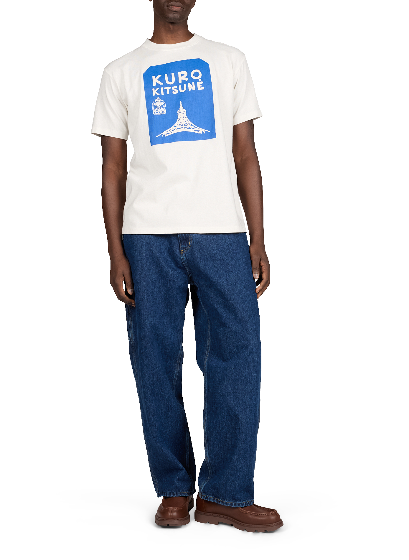 Tokyo-Paris cotton T-shirt MAISON KITSUNÉ Beige