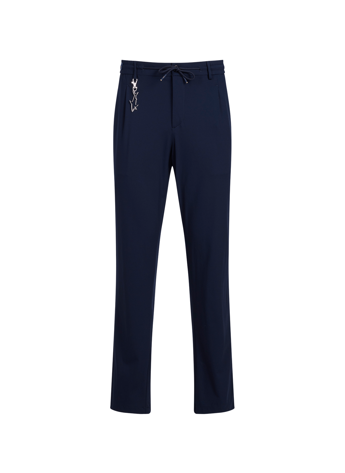 Solid color pants with shark keychain PAUL & SHARK Blue