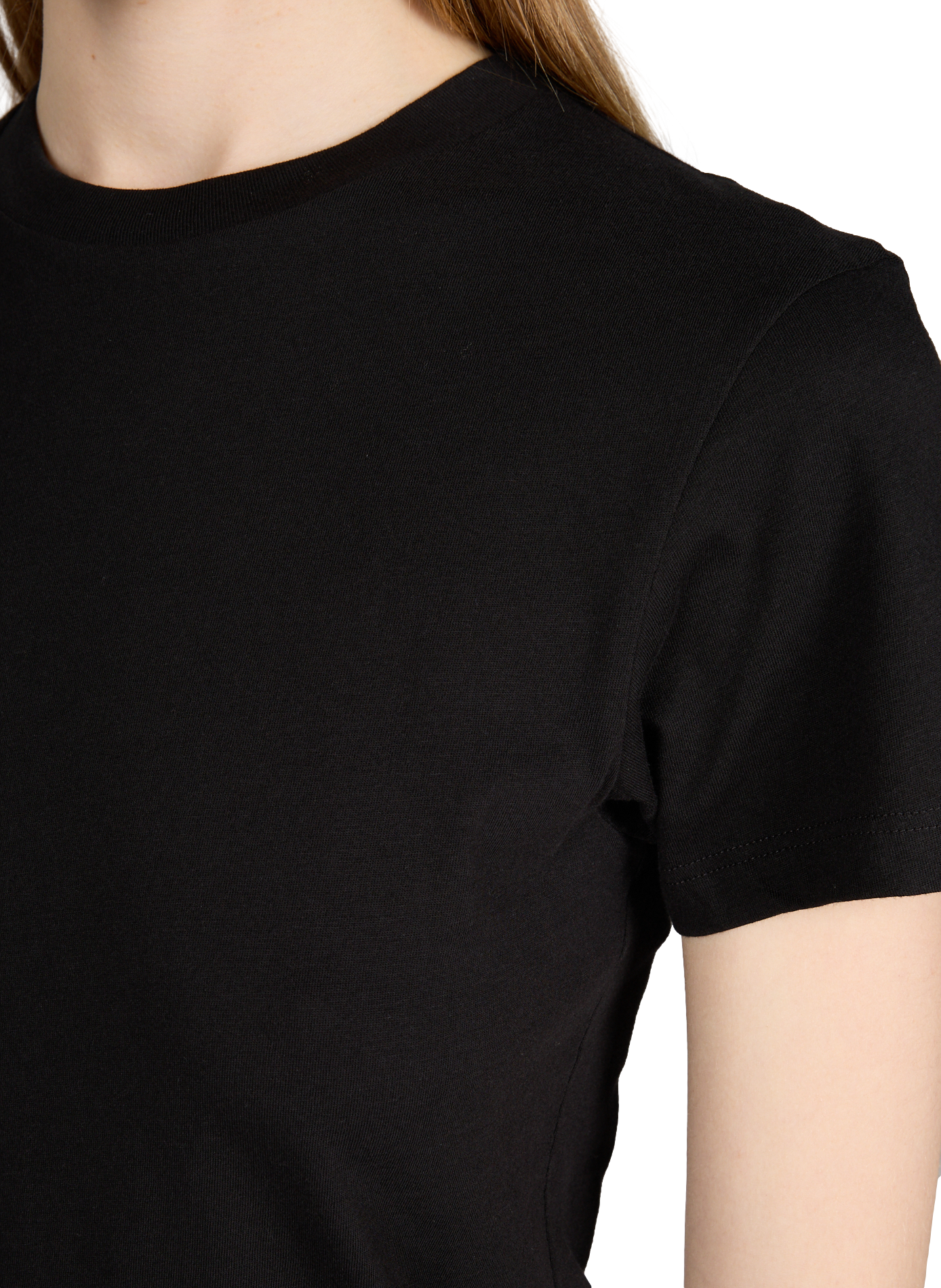 T-shirt droit manches courtes Wardrobe en coton HELMUT LANG Noir