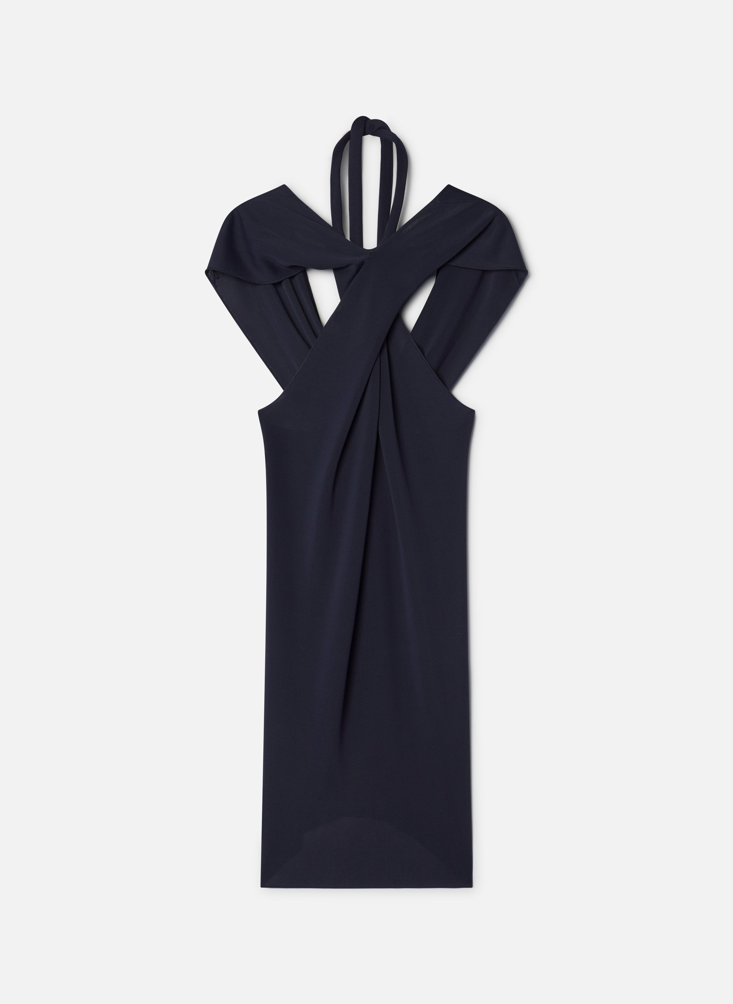 Haut col noué en viscose LANVIN Bleu
