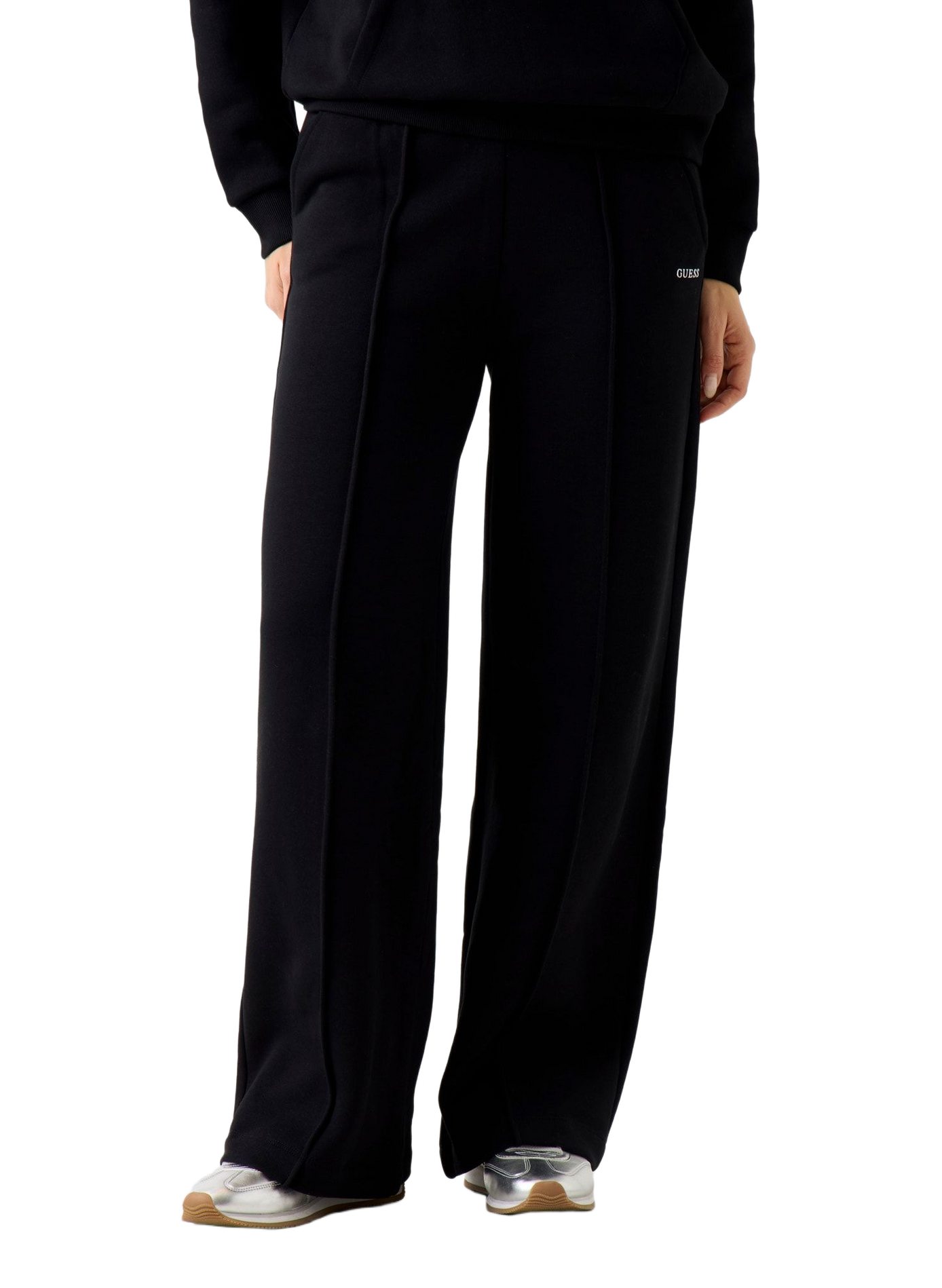 Pantalon de survêtement plissé en coton mélangé  GUESS Noir