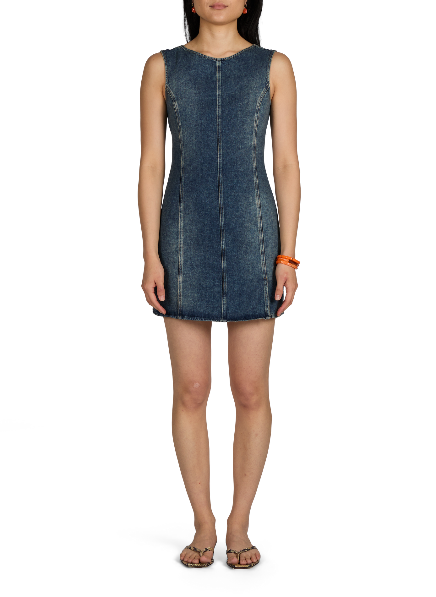 Short dress with a back neckline in cotton OUR LEGACY Blue