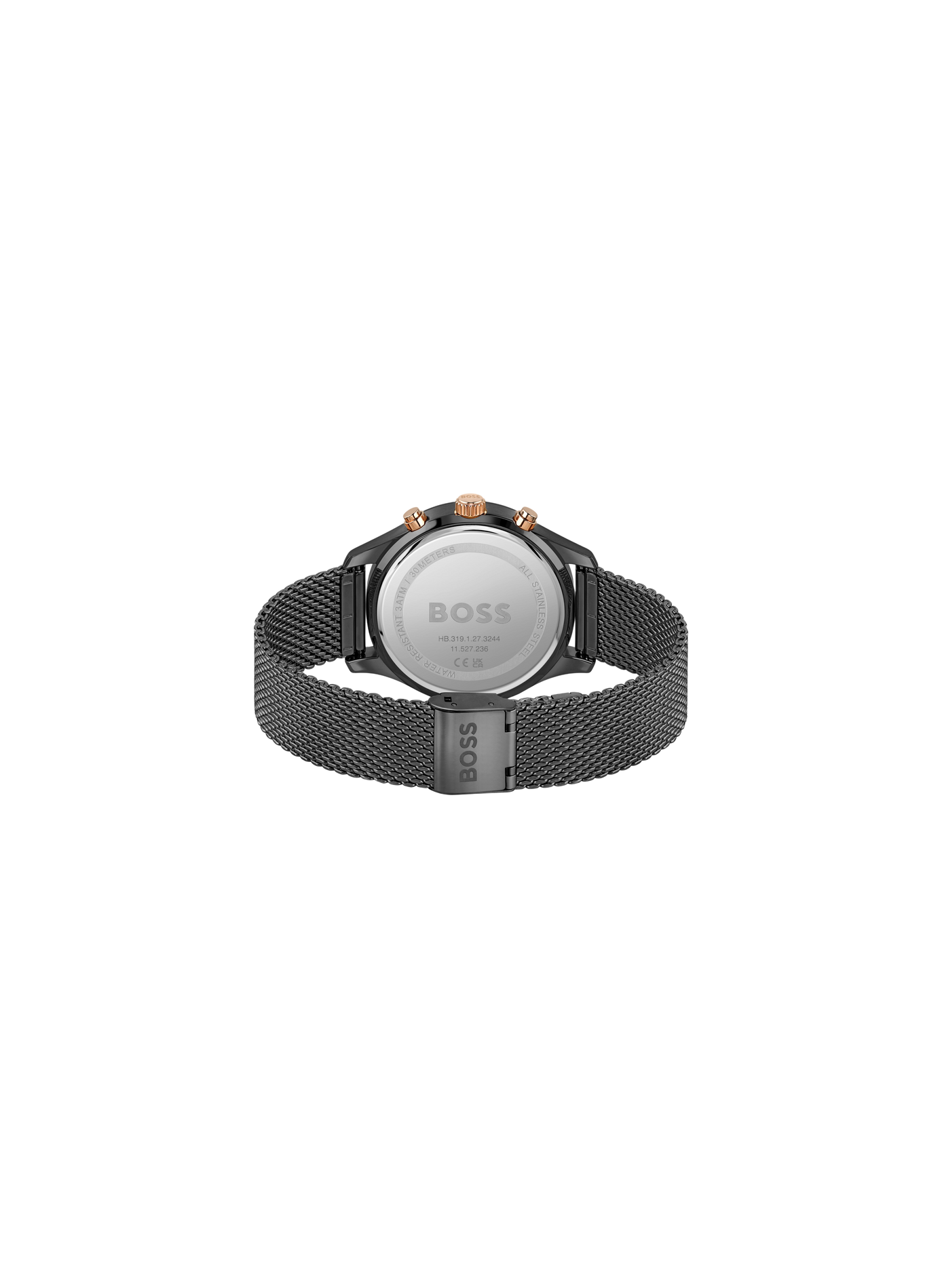 Montre quartz Associate en acier inoxydable BOSS MONTRES Noir