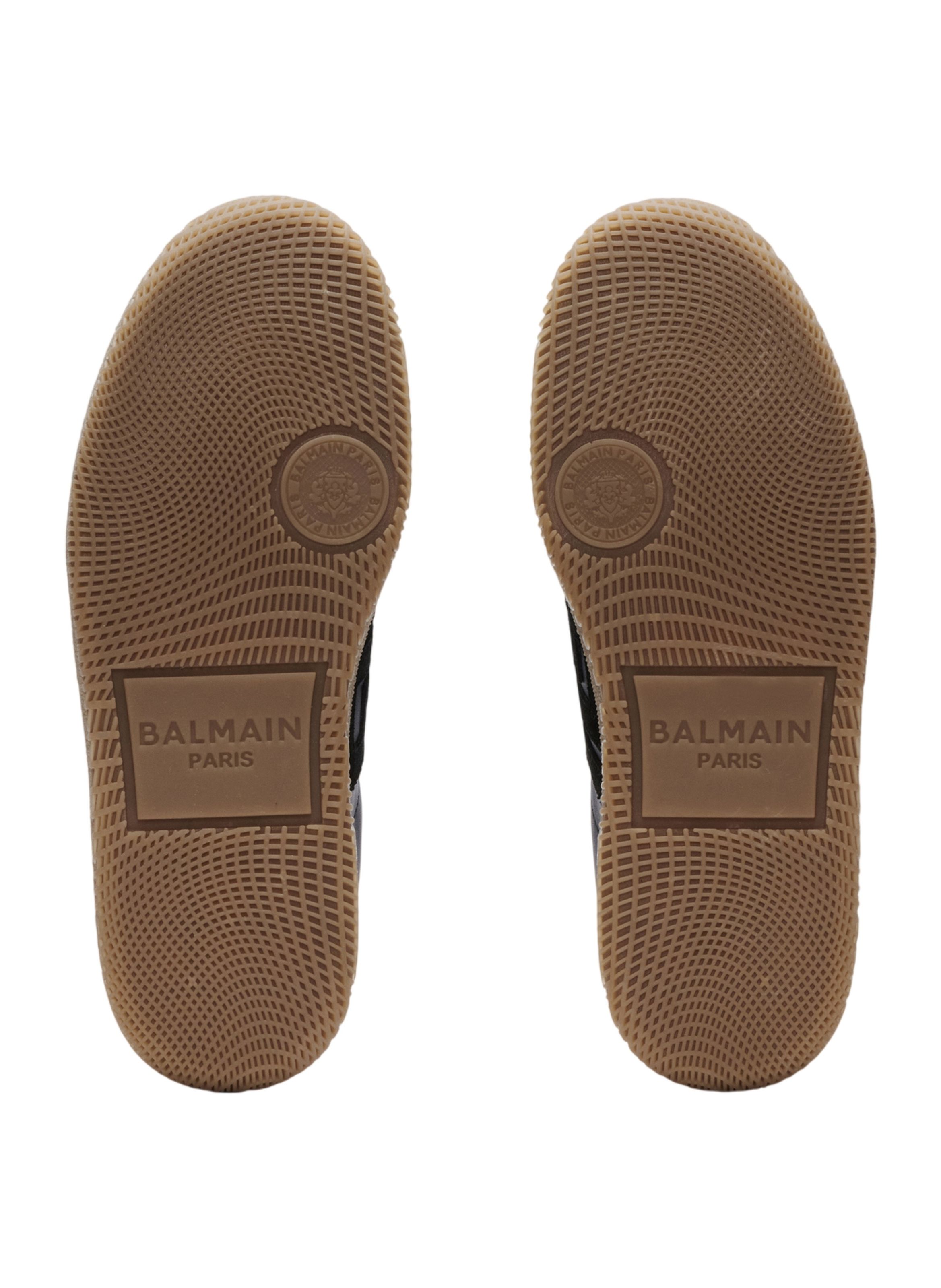 Baskets balmain swan en cuir lisse et suédé BALMAIN Noir