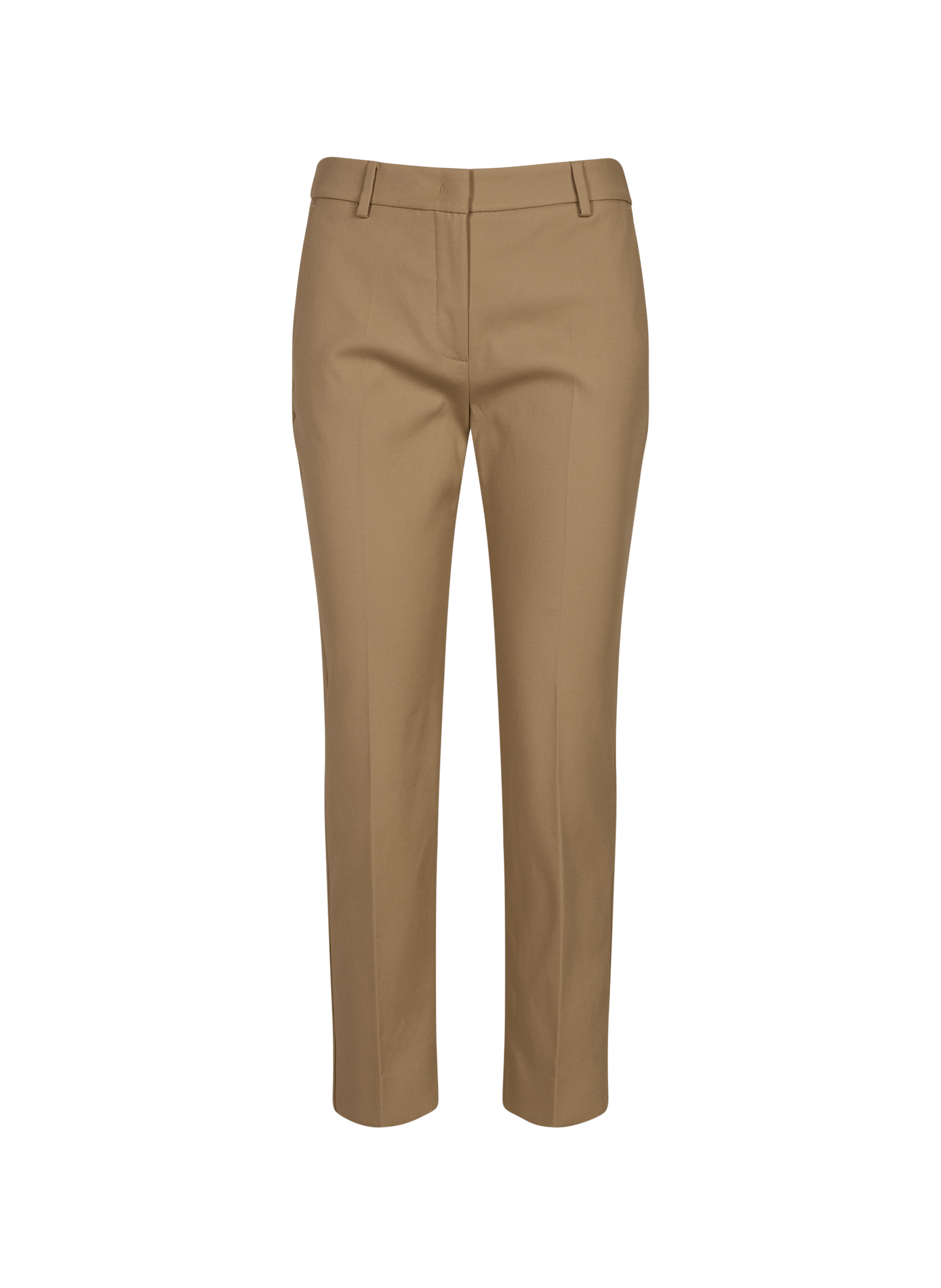 Pantaloni slim con pieghe in cotone elasticizzato MAX MARA WEEK END Marrone