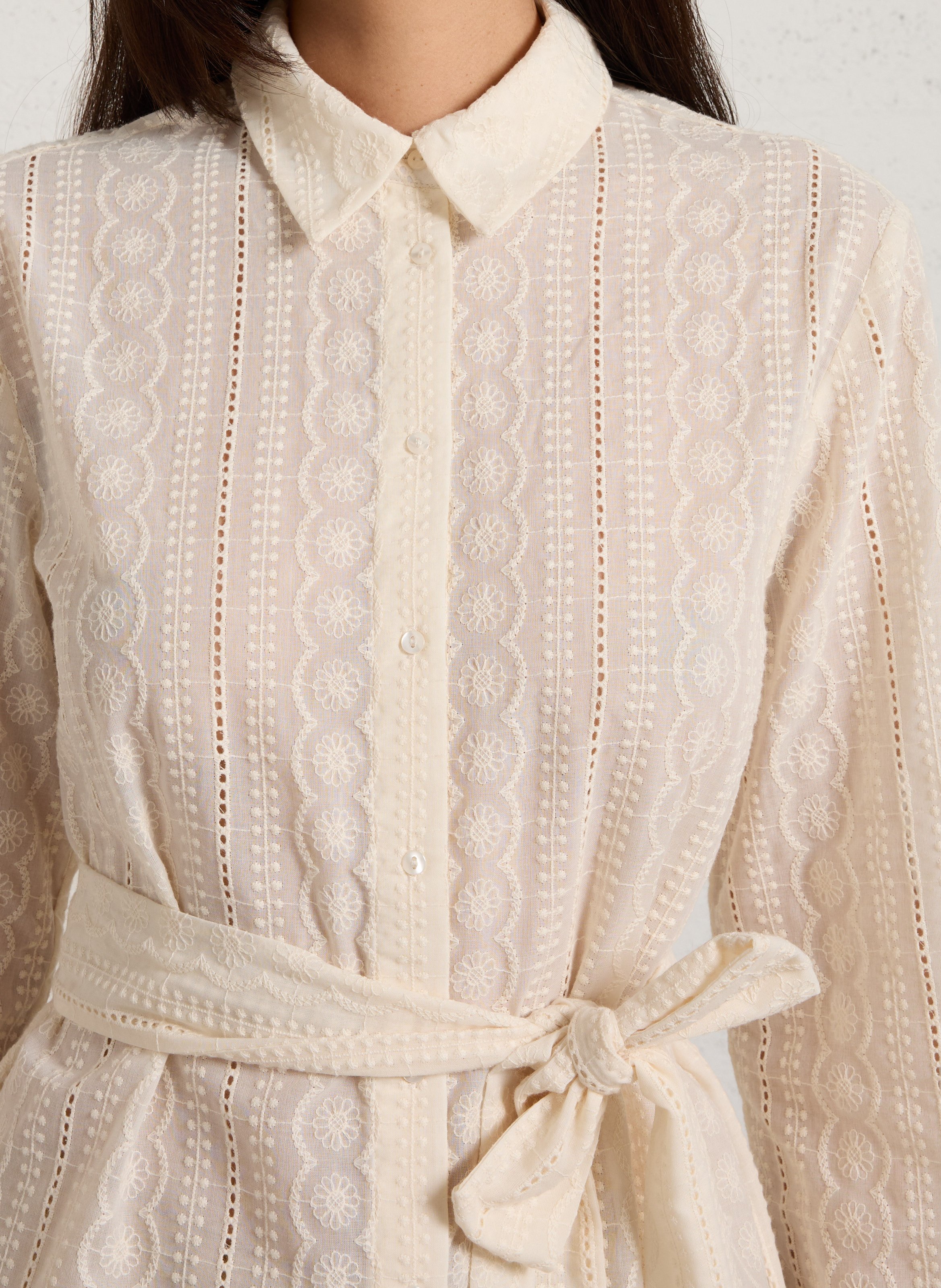 Chemise oversize brodée colette MAISON 123 Beige