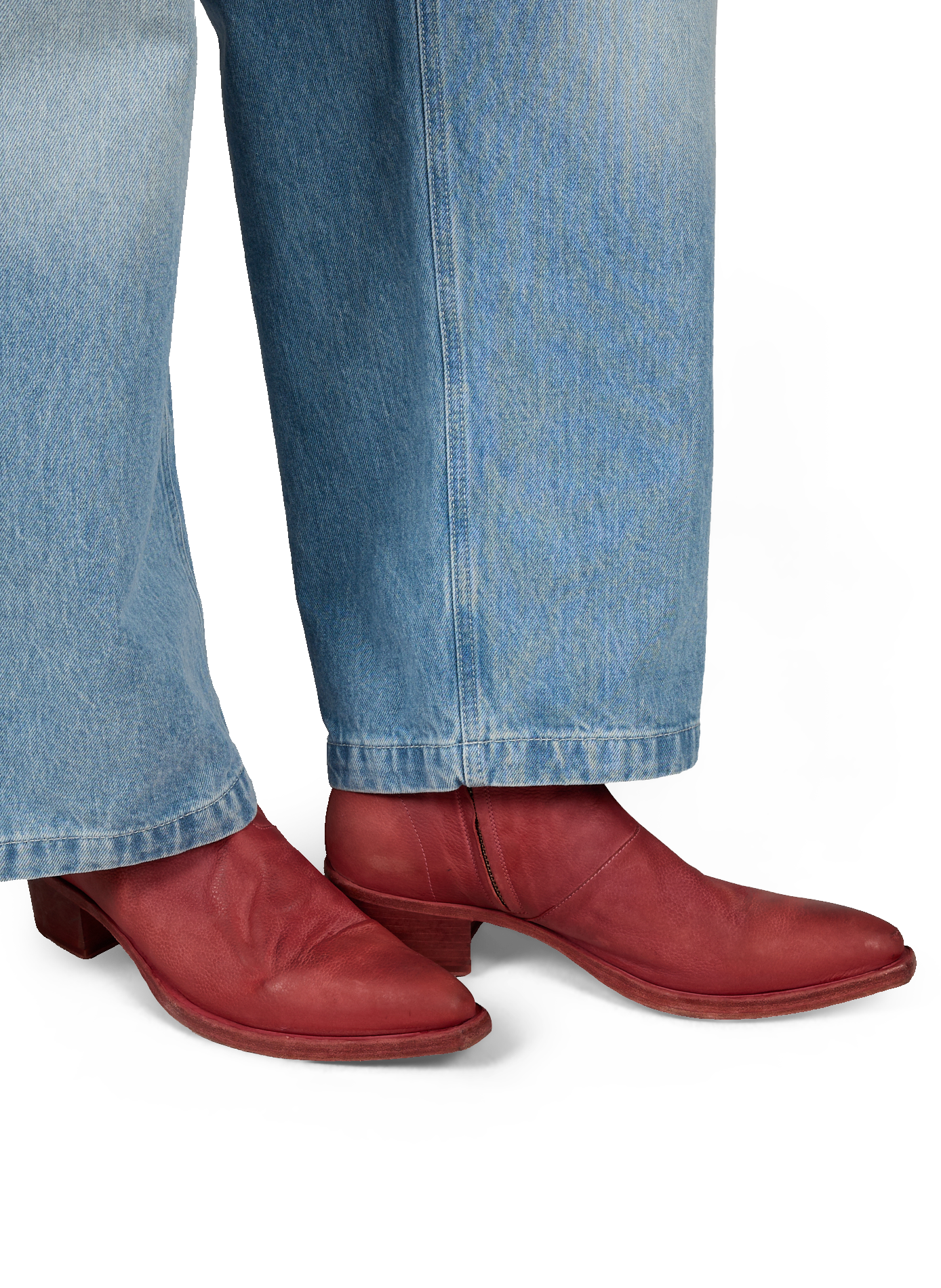 Gewaschene Lederstiefeletten 424 Rot