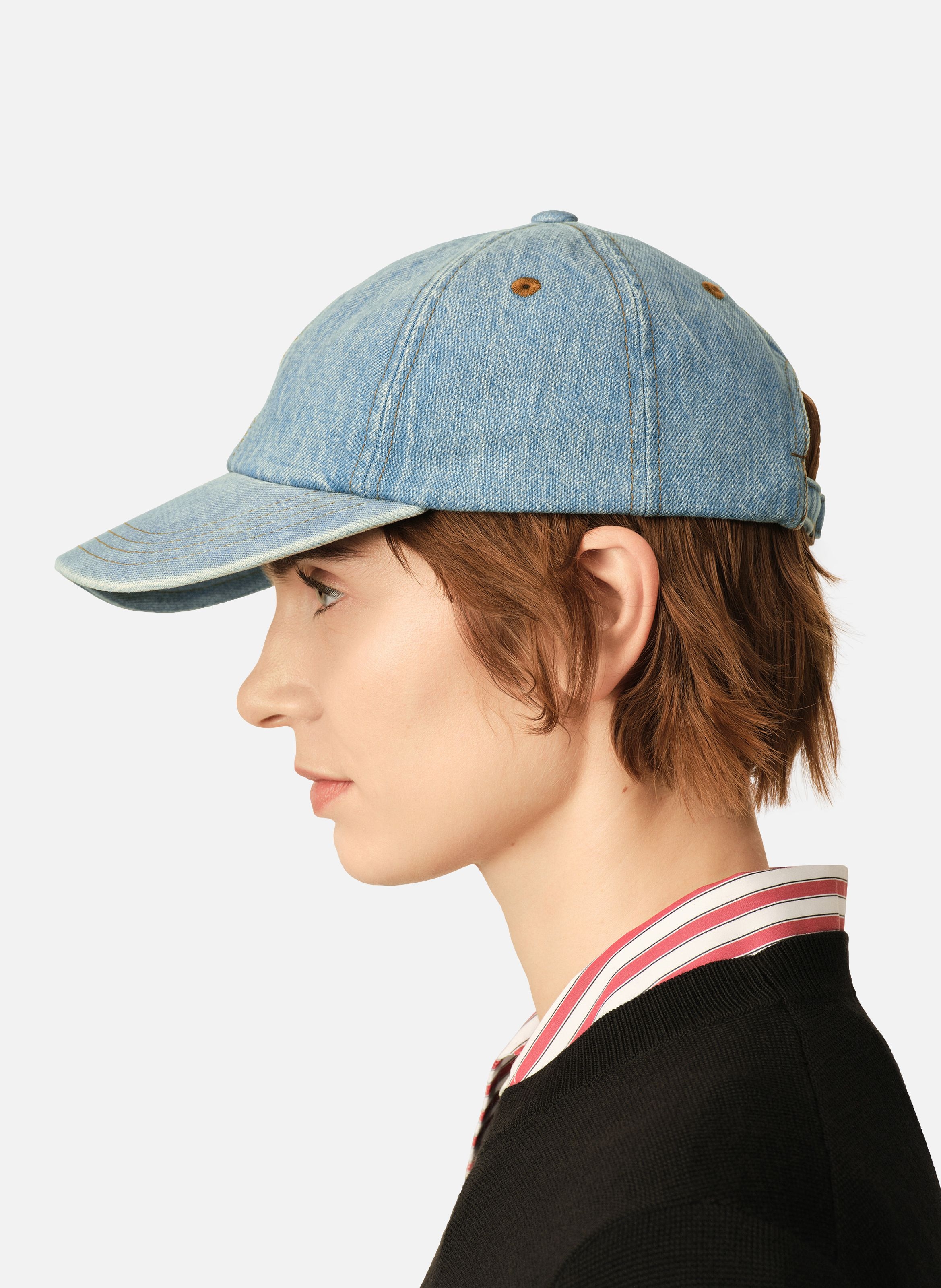 Casquette denim unisexe en coton ami de coeur AMI PARIS Bleu