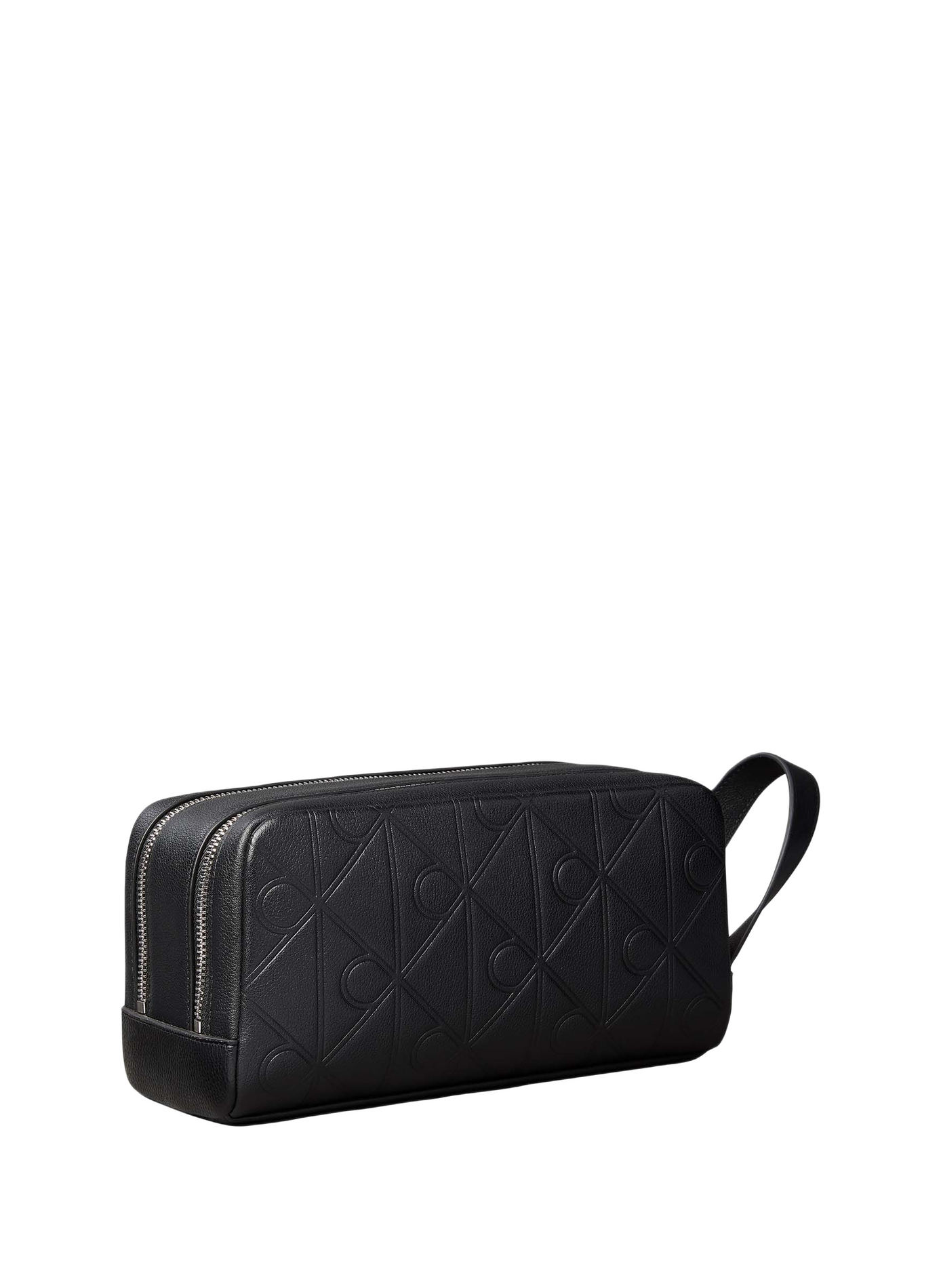 Textured leather logo toiletry pouch CALVIN KLEIN Black