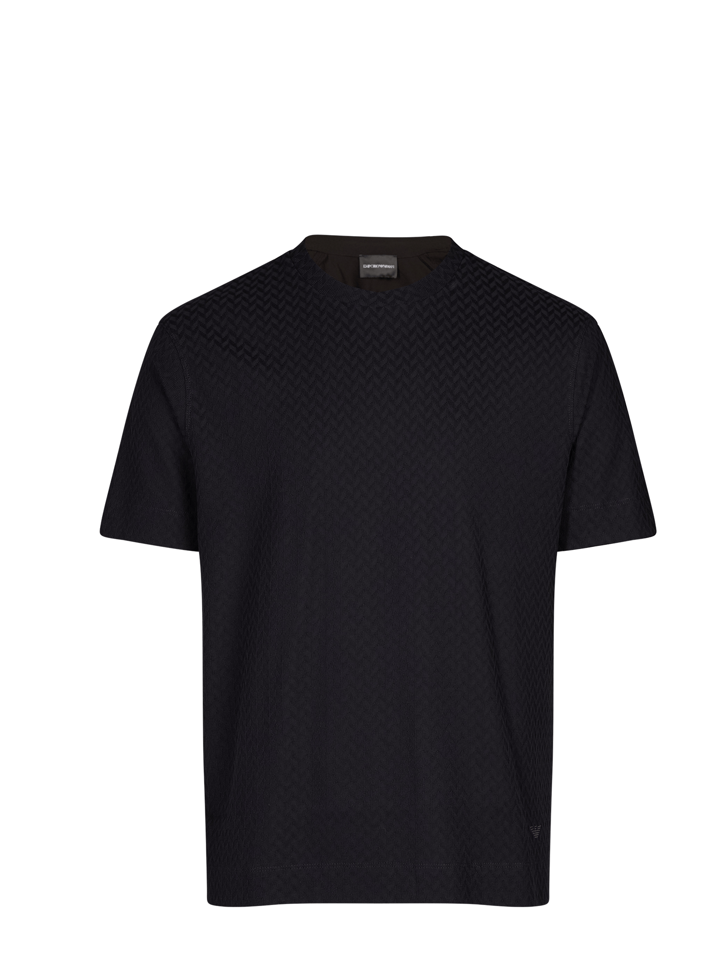 T-shirt met ronde hals en chevronpatroon van katoen EMPORIO ARMANI Blauw