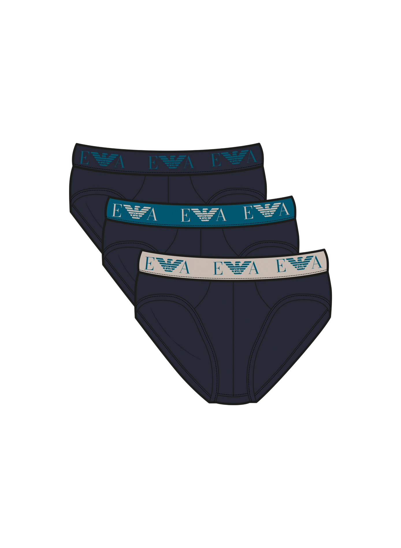 Set of three briefs EMPORIO ARMANI Blue