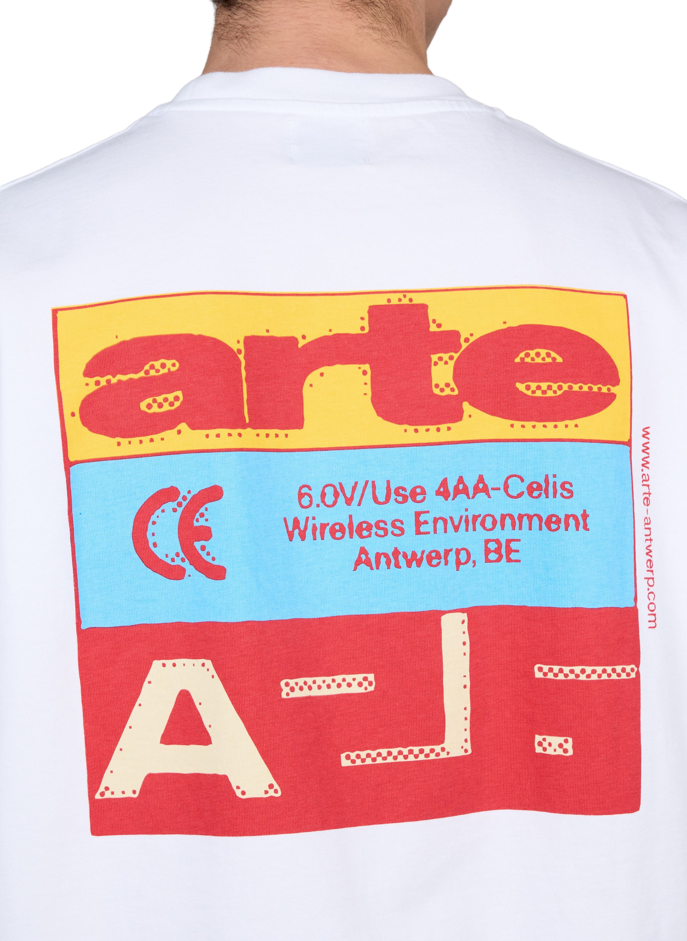 Round neck straight fit cotton T-shirt with screen printing ARTE ANTWERP White