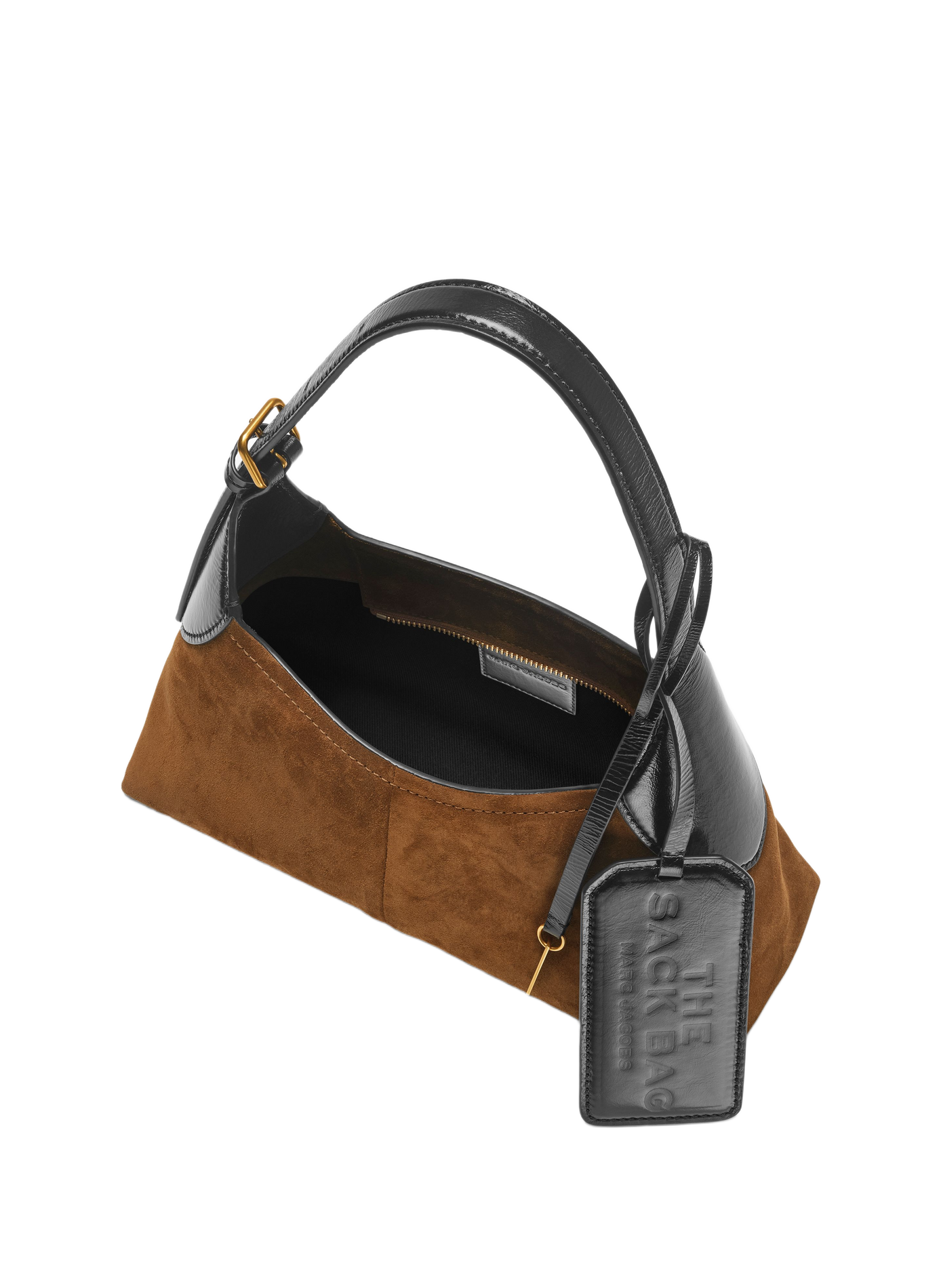 Small Belted Sack shoulder bag in suede leather MARC JACOBS Brown