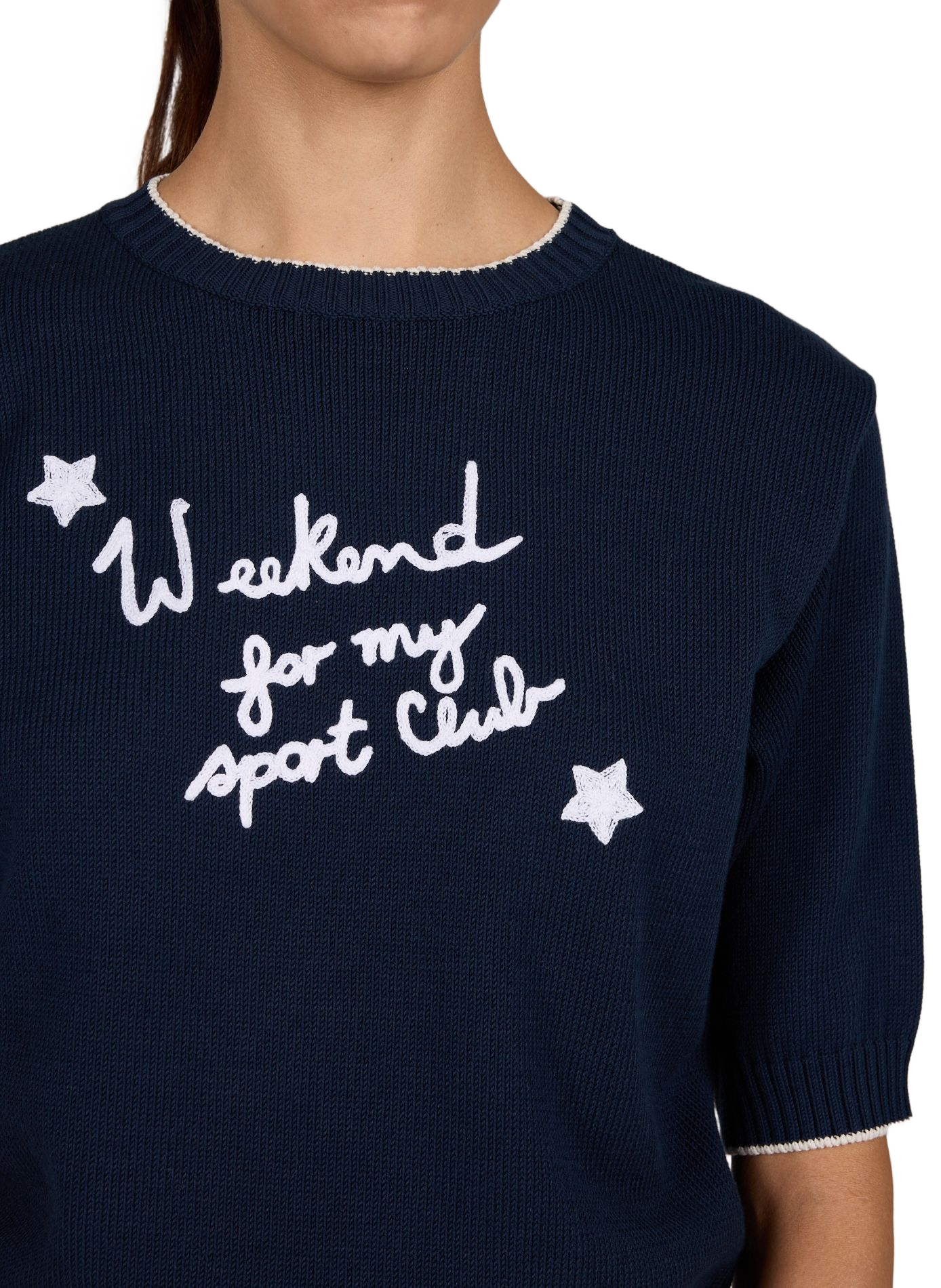 Ribbed top with embroidery in mixed cotton MAX MARA WEEK END No color