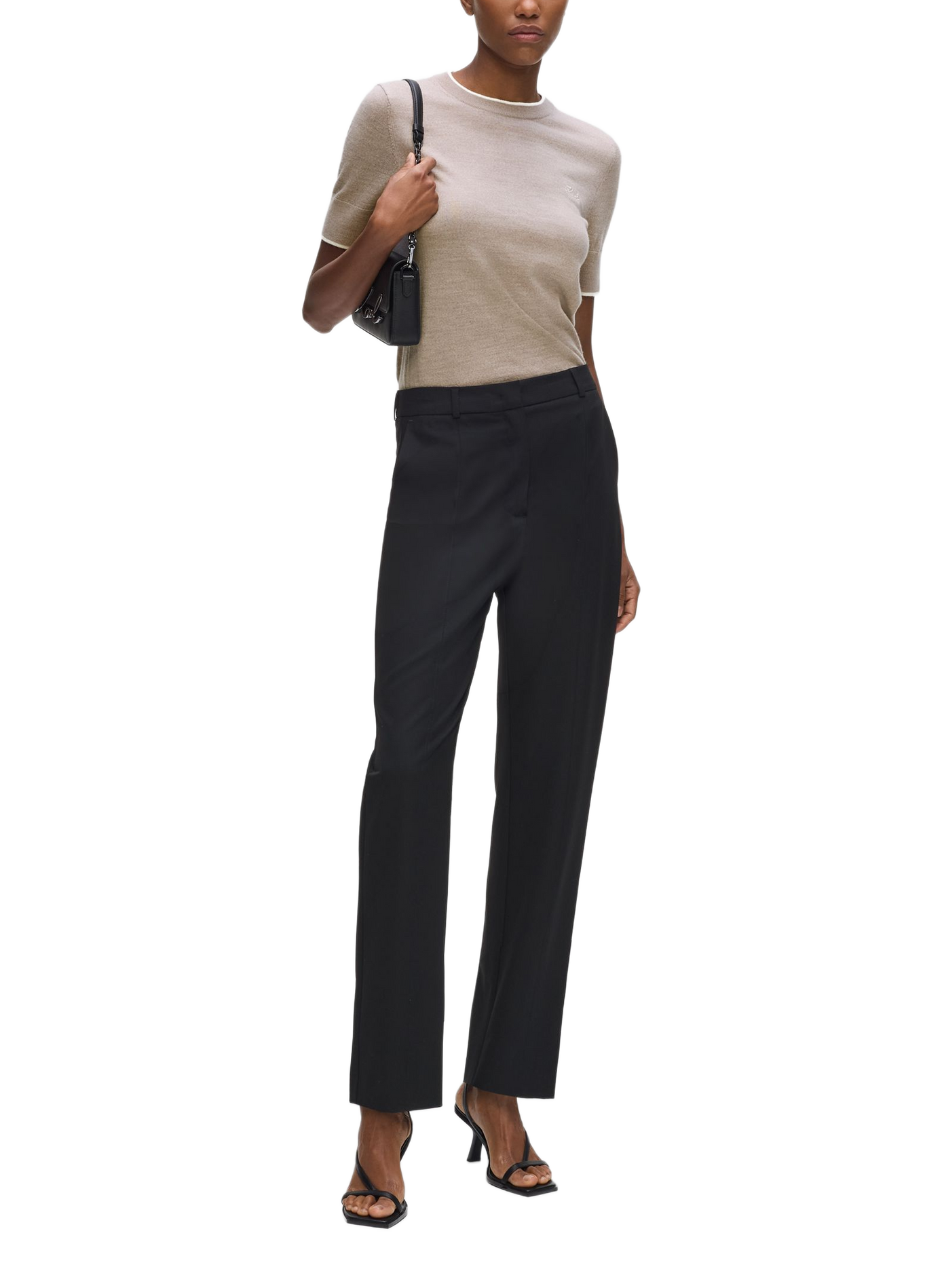 Short-sleeved wool sweater KARL LAGERFELD Beige