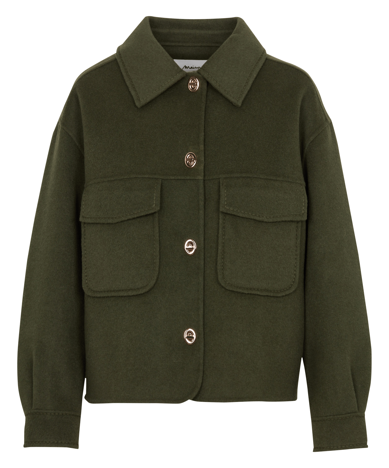 Veste droite à col classique en laine mélangée clea MAISON 123 Vert