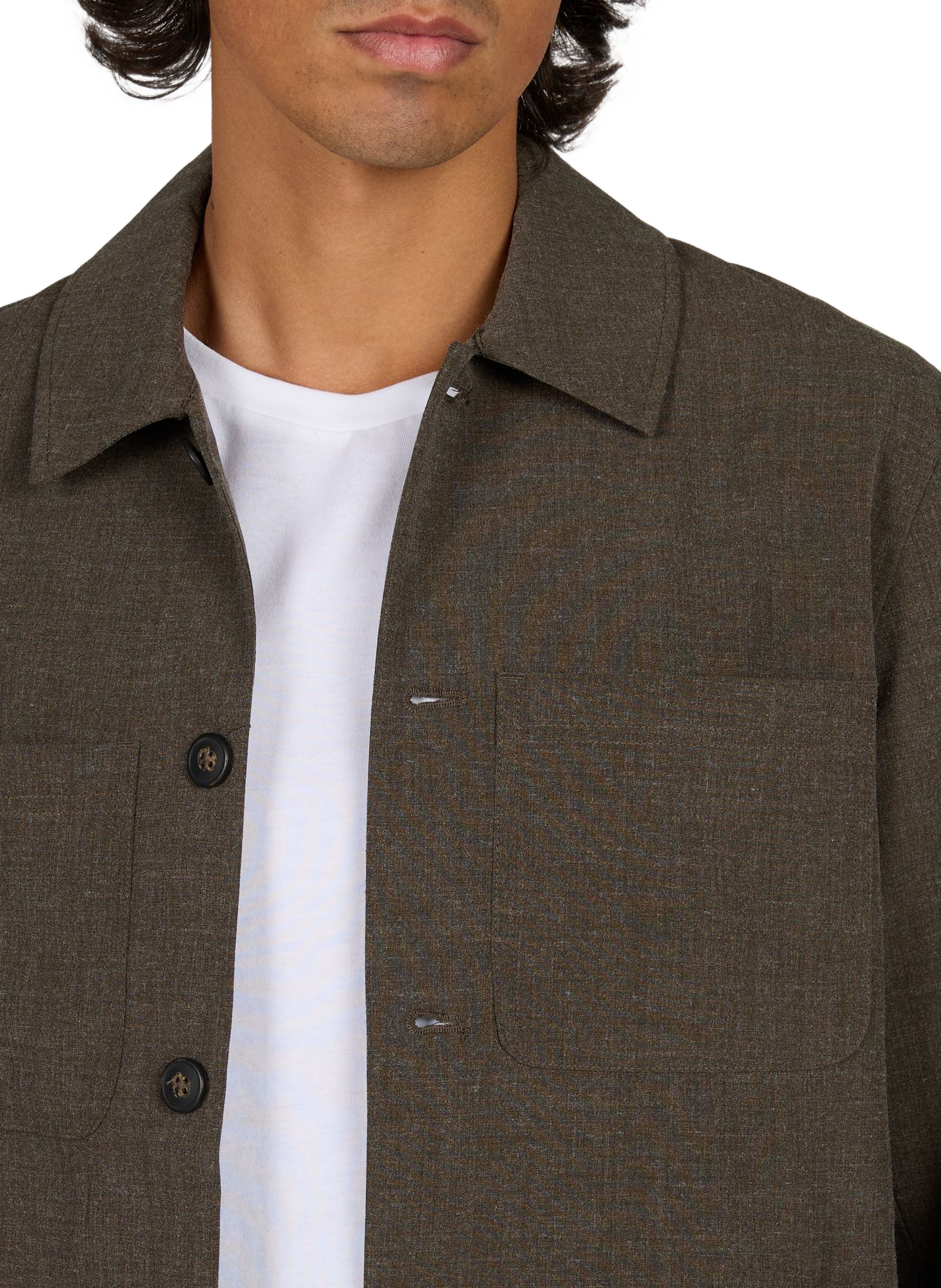Solid button-down shirt LES DEUX Khaki