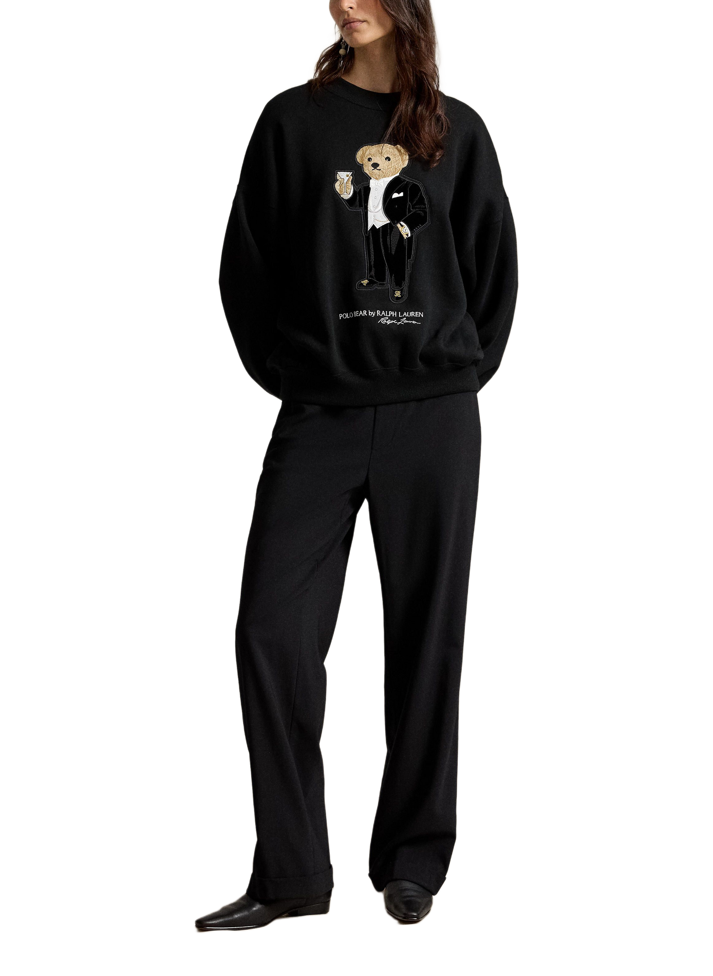 Loose-Fitting Embroidered Sweatshirt POLO RALPH LAUREN Black